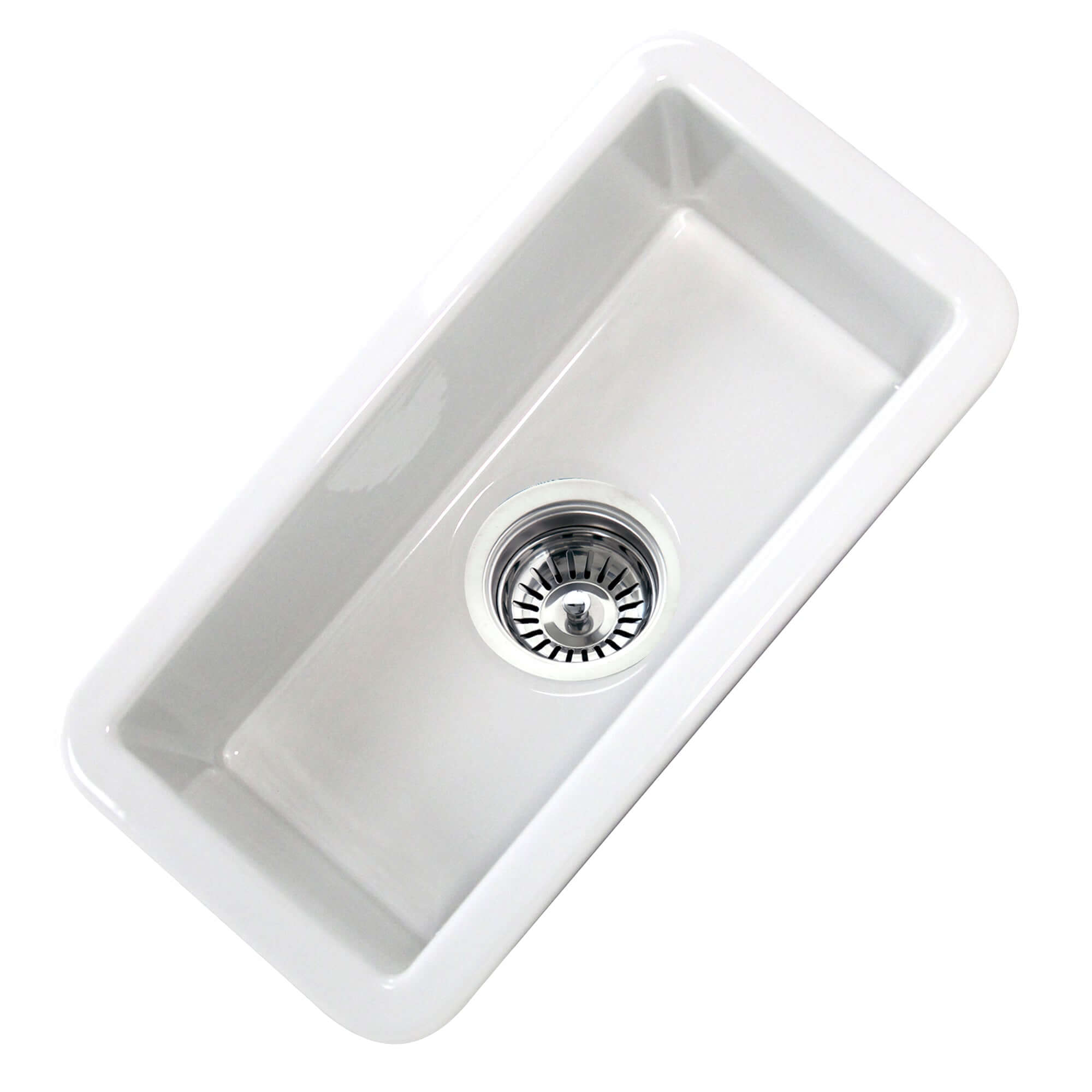 Alternate Image for Nantucket Sinks Cape 9" Rectangle Fireclay Bar/Kitchen Sink with Accessories, White, CAPE189
