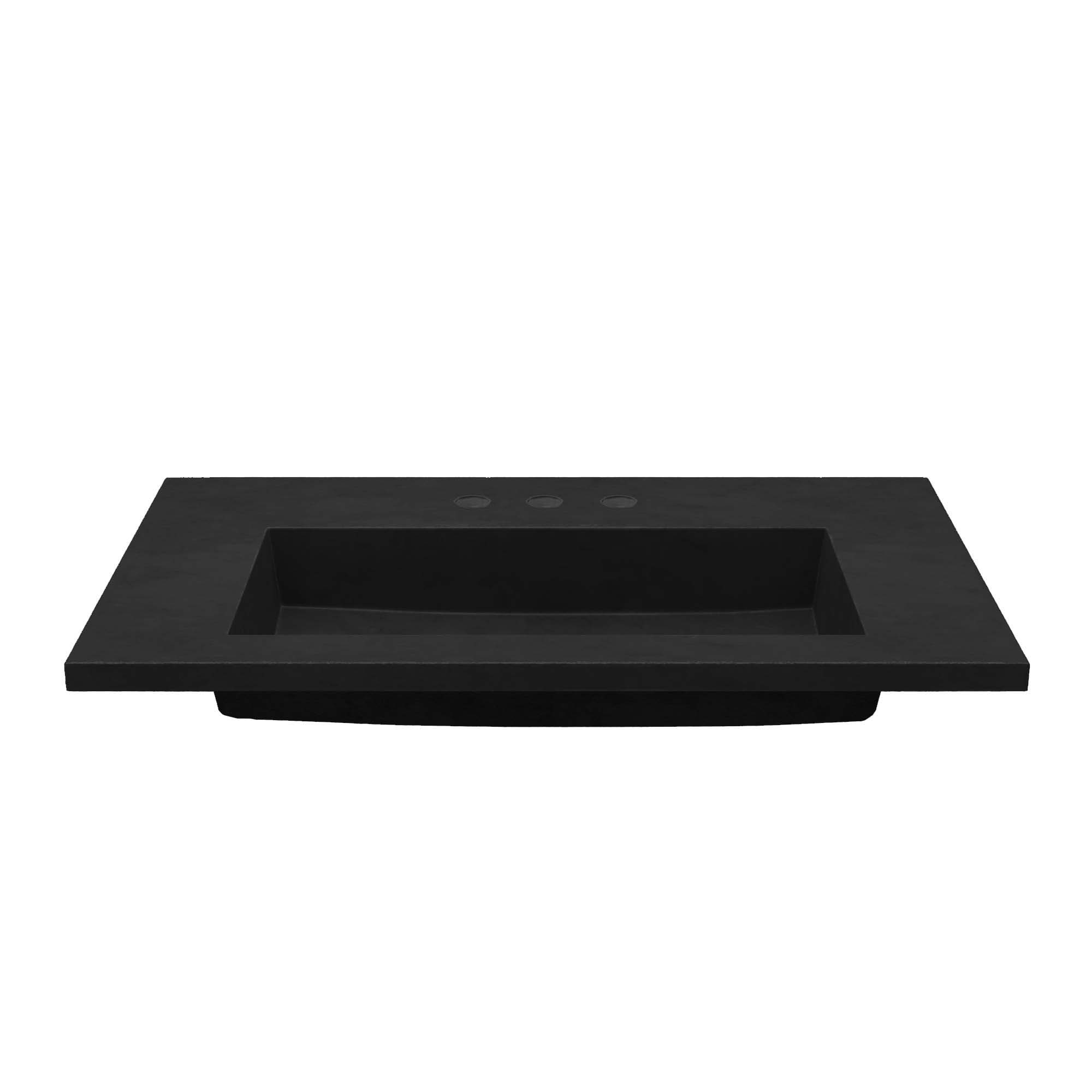 Native Trails 36" Capistrano ADA Vanity Top with Integral Trough Sink in Charcoal, 8" Widespread Faucet Cutout, NSVT36-C