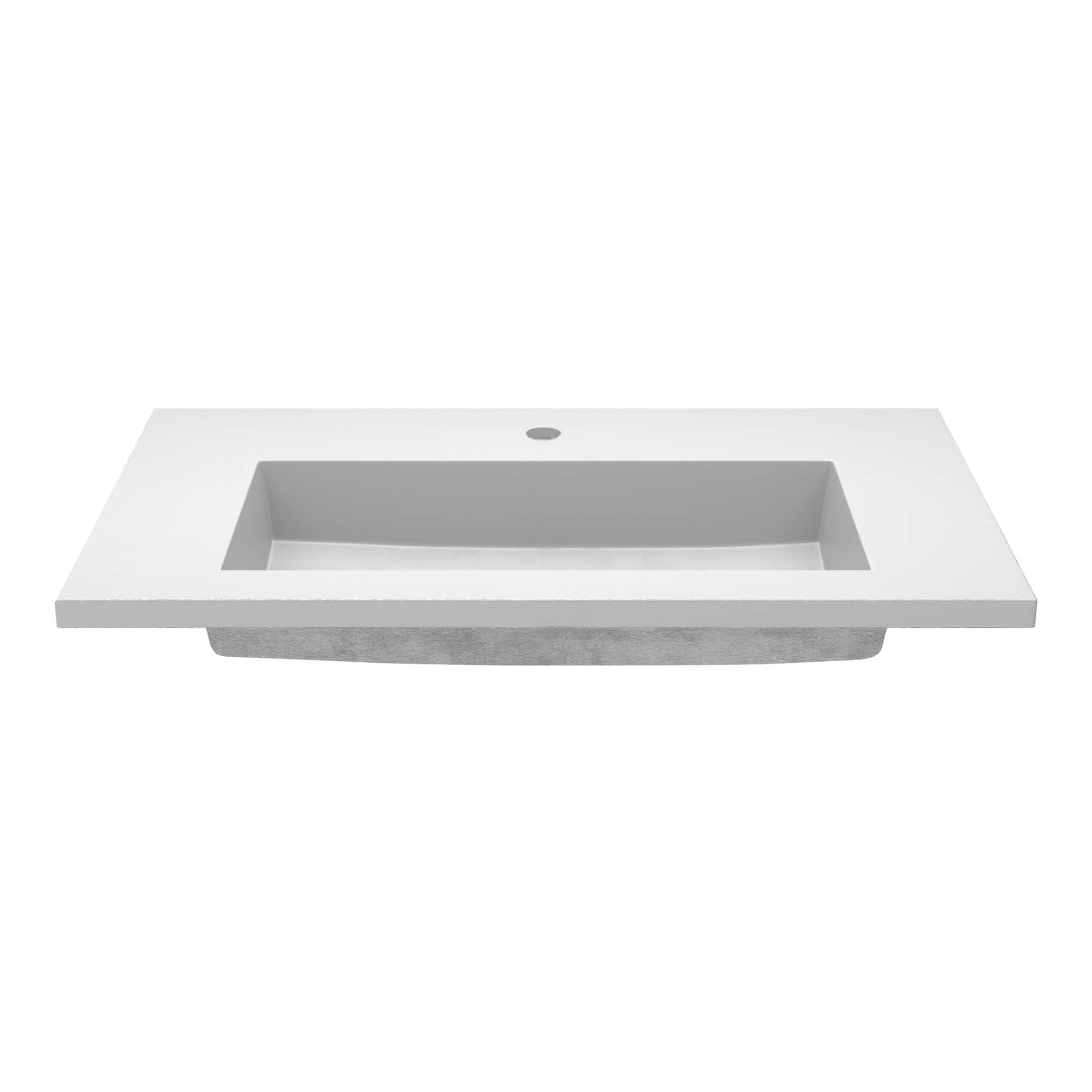Native Trails 36" Capistrano ADA Vanity Top with Integral Trough Sink in Pearl, Single Faucet Cutout, NSVT36-P1