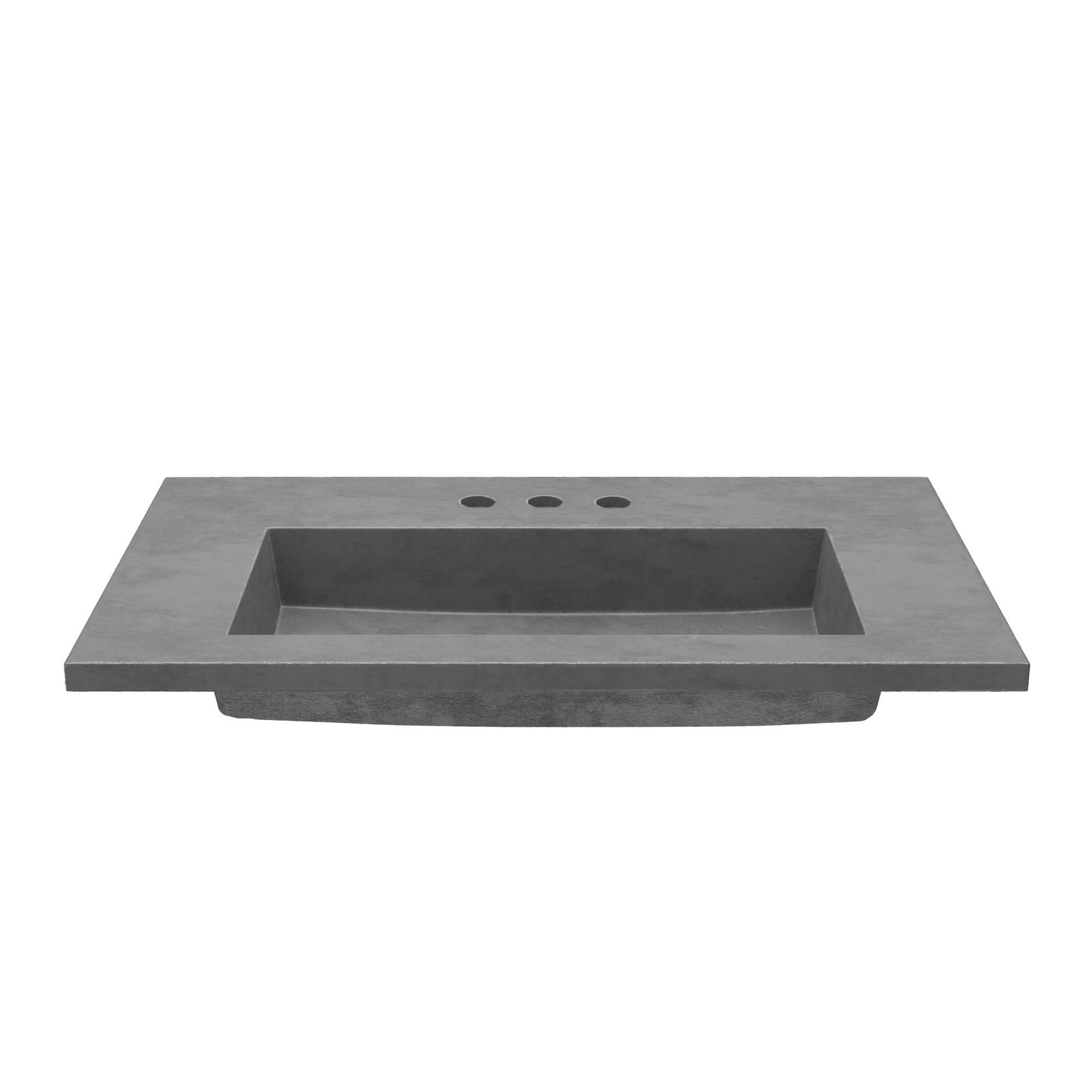 Native Trails 36" Capistrano ADA Vanity Top with Integral Trough Sink in Slate, 8" Widespread Faucet Cutout, NSVT36-S