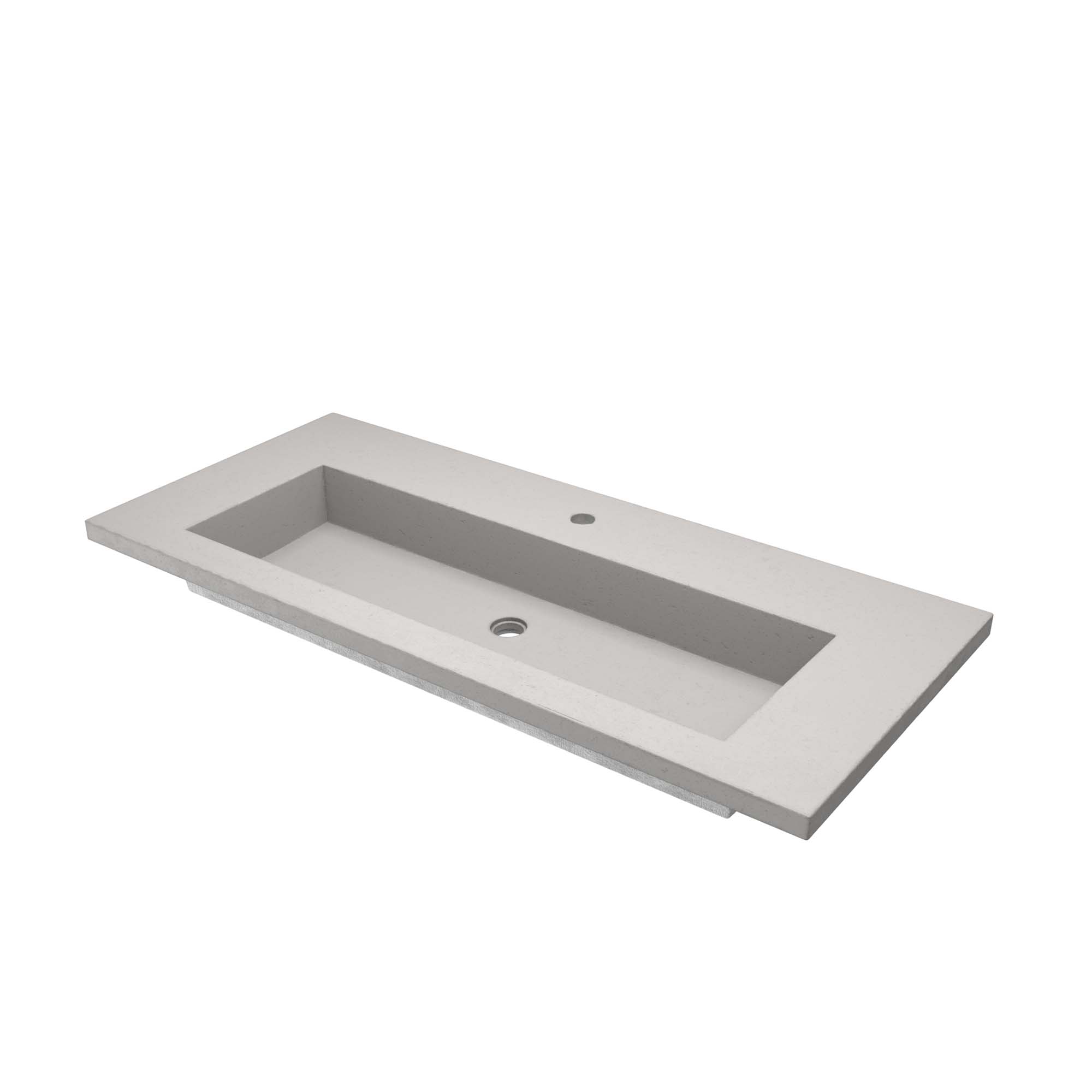 Native Trails 48" Capistrano ADA Vanity Top with Integral Trough Sink in Ash, Single Faucet Cutout, NSVT48-A1