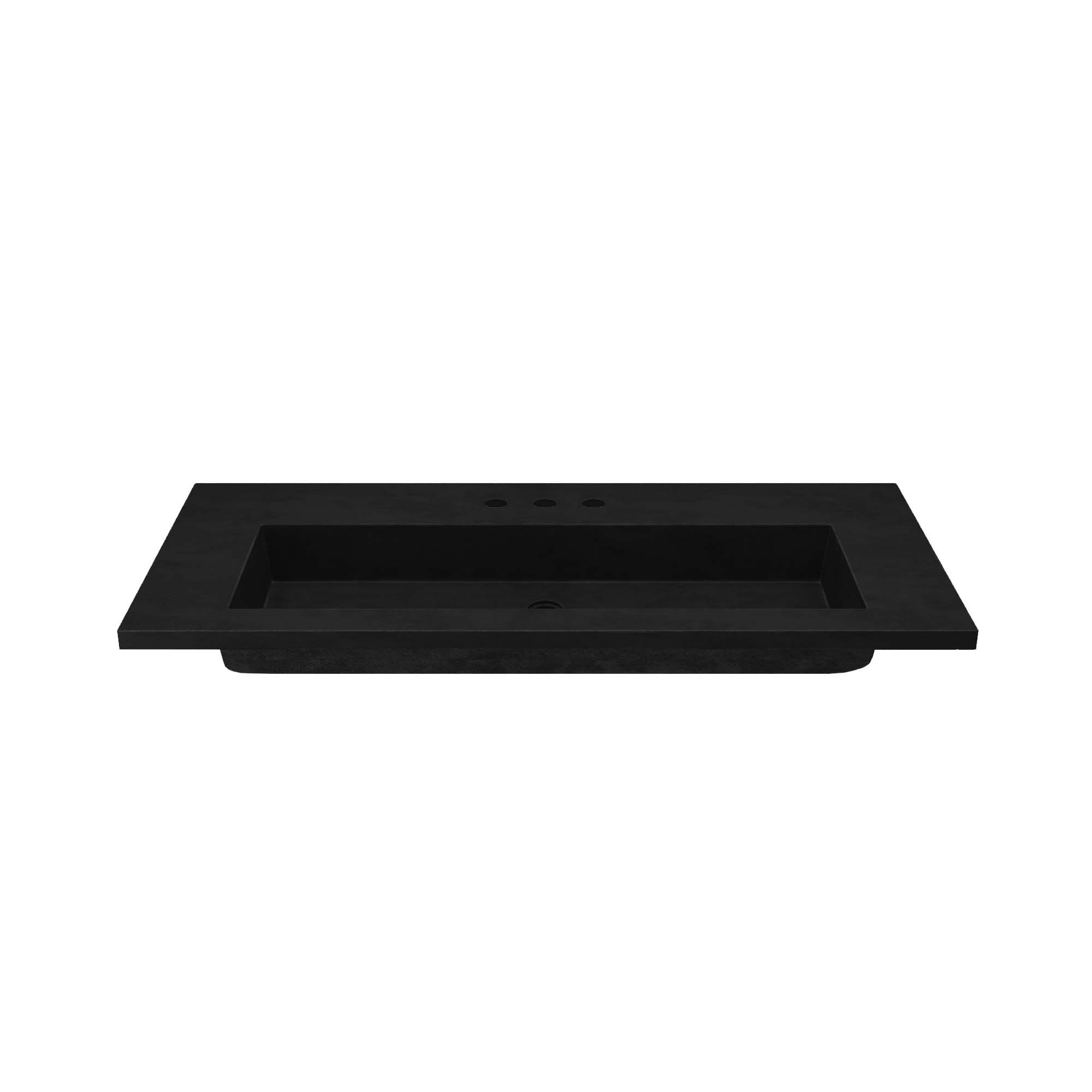 Native Trails 48" Capistrano ADA Vanity Top with Integral Trough Sink in Charcoal, 8" Widespread Faucet Cutout, NSVT48-C