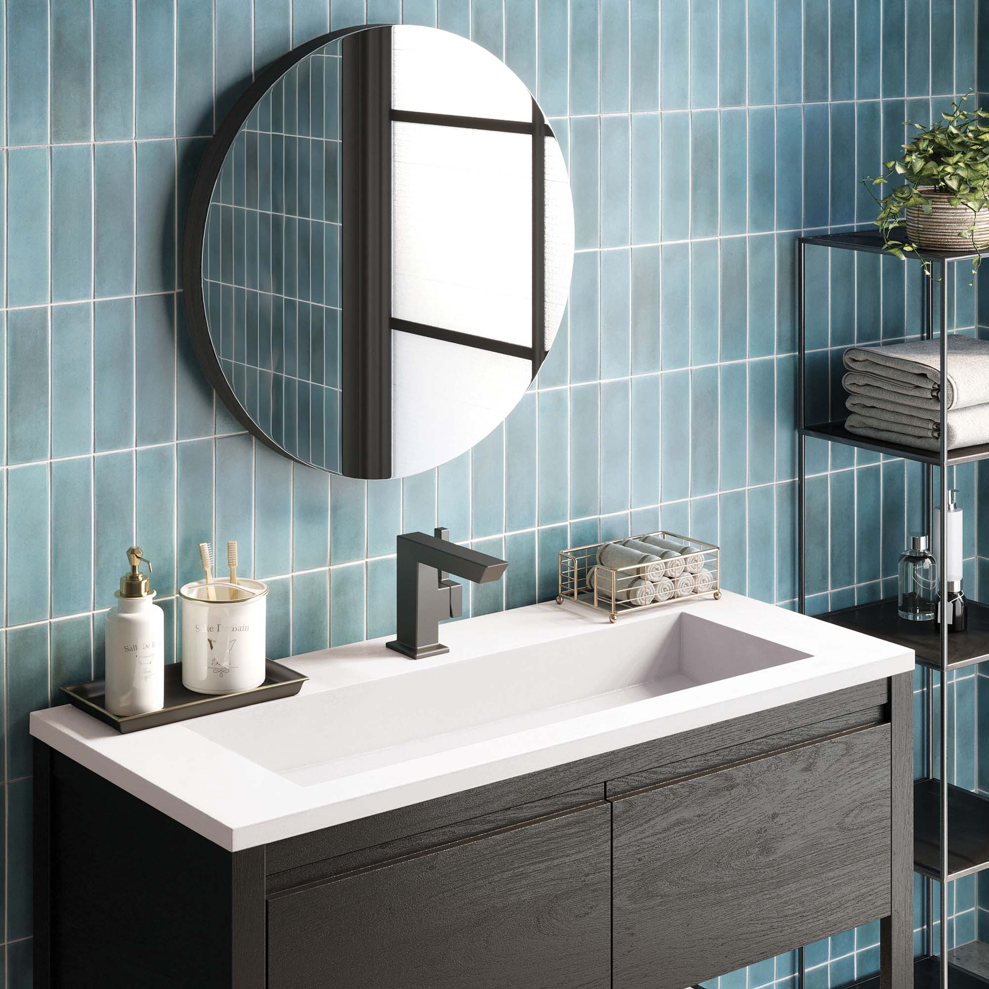 Alternate Image for Native Trails 48" Capistrano ADA Vanity Top with Integral Trough Sink in Pearl, Single Faucet Cutout, NSVT48-P1