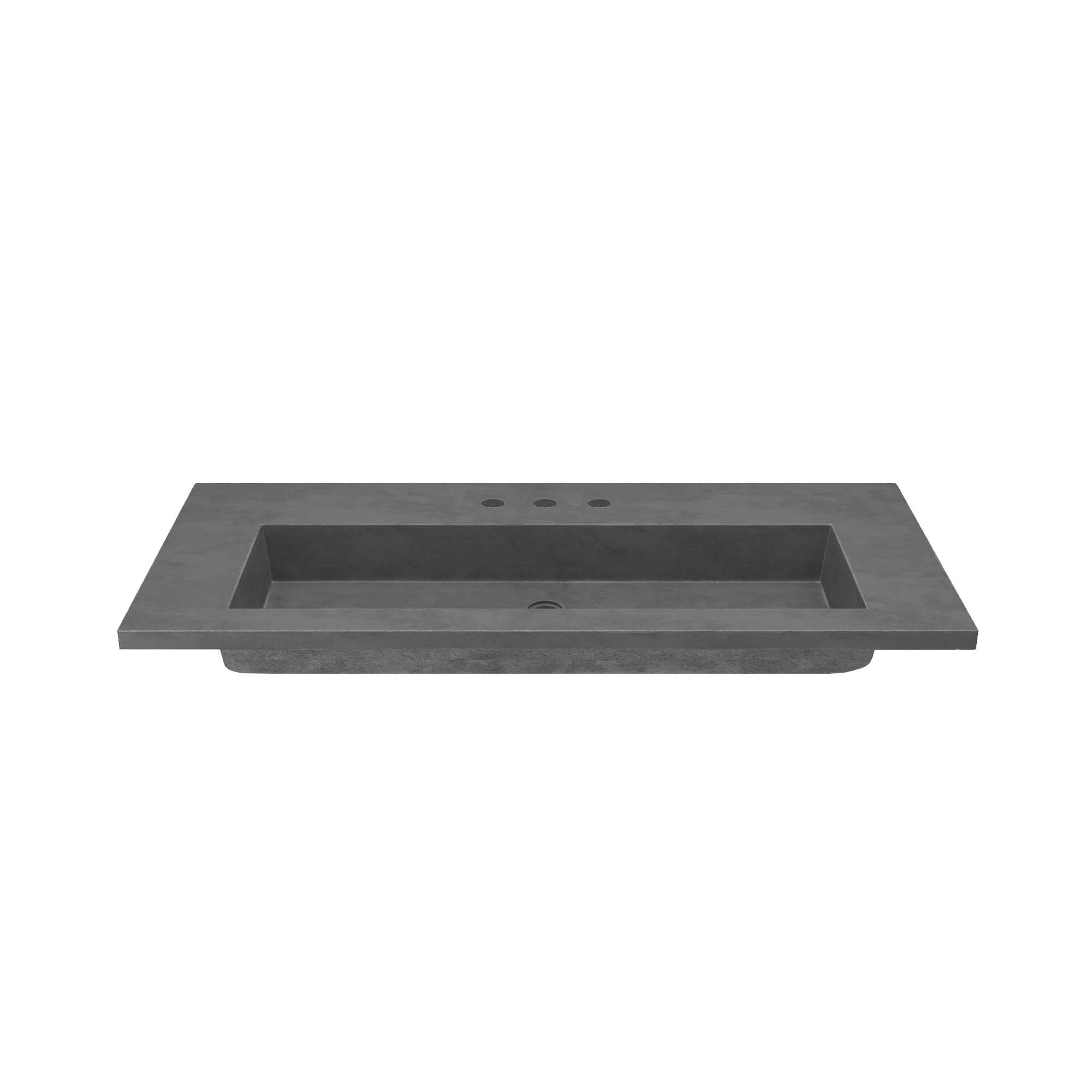 Native Trails 48" Capistrano ADA Vanity Top with Integral Trough Sink in Slate, 8" Widespread Faucet Cutout, NSVT48-S