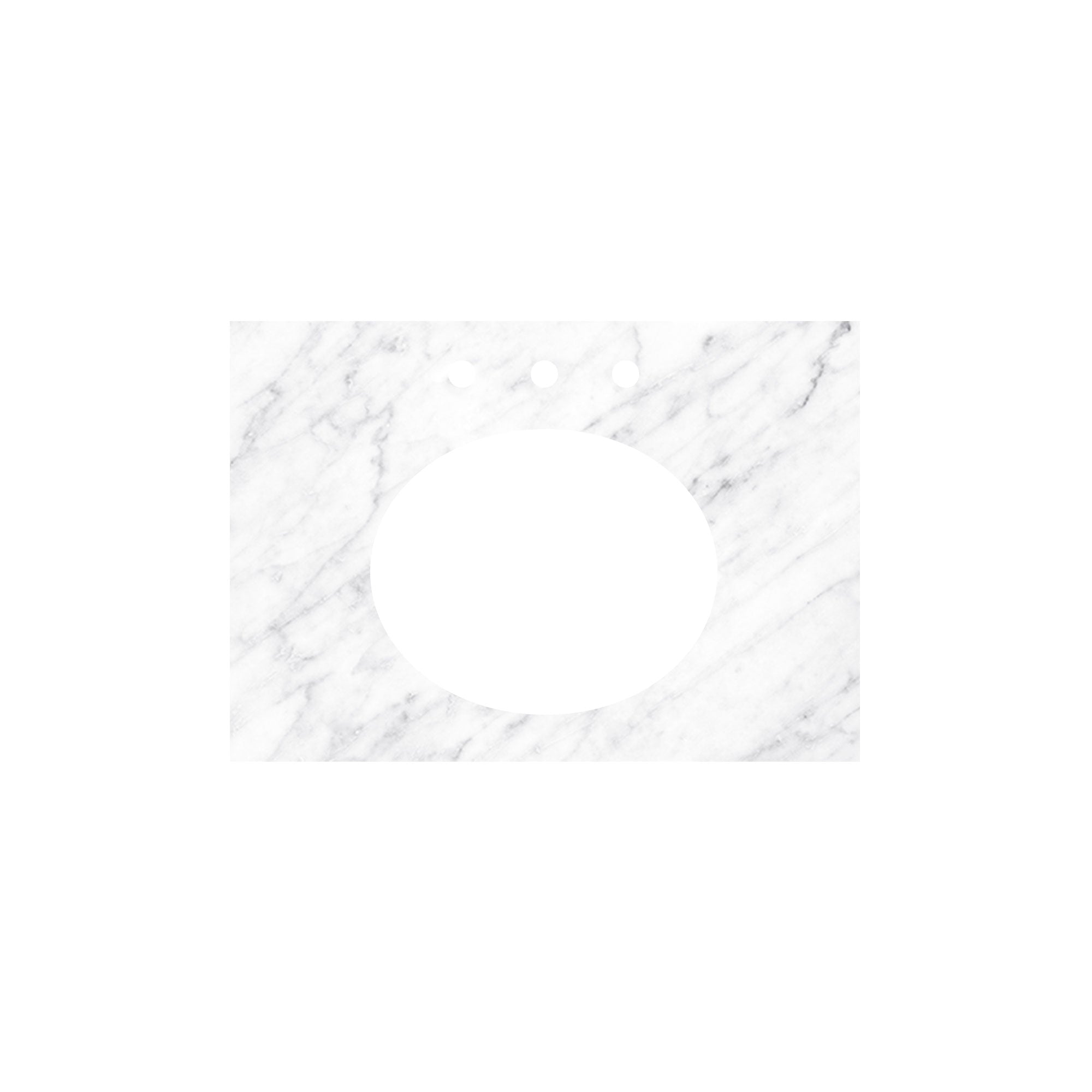 Native Trails 30" Carrara Vanity Top - Oval with 8" Widespread Cutout, VNT30-CO