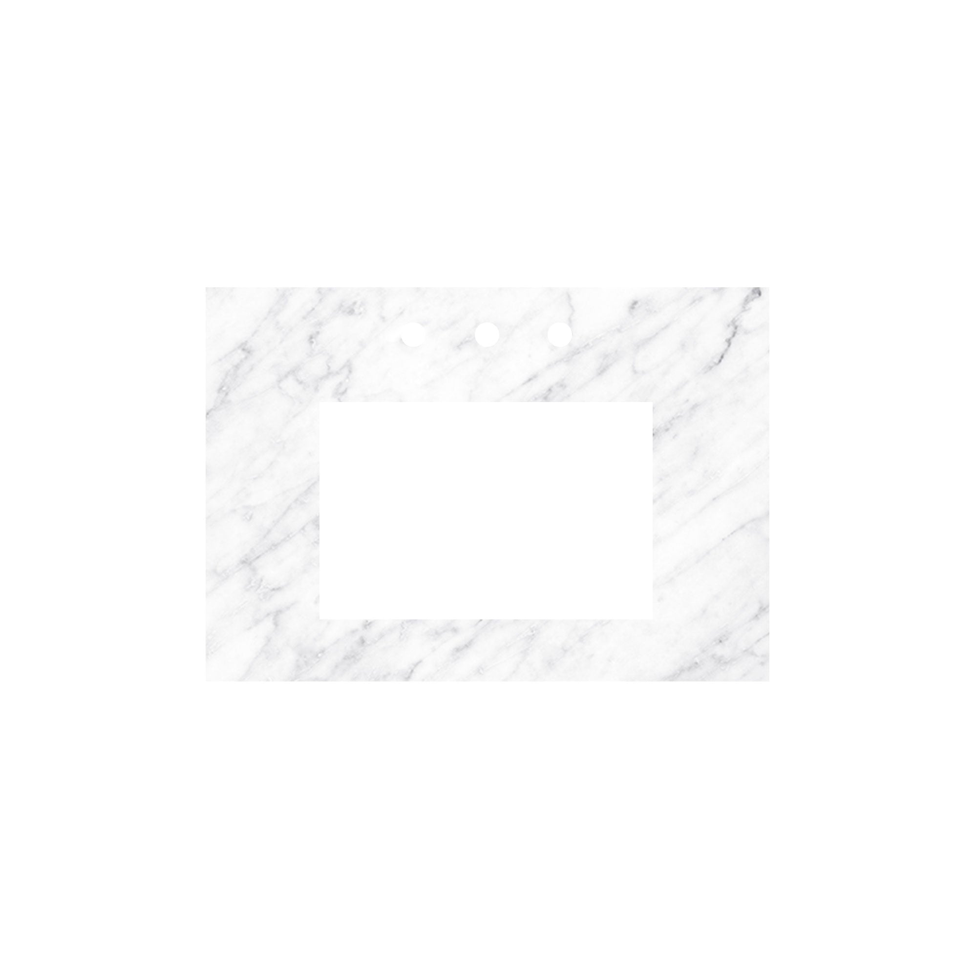 Native Trails 30" Carrara Vanity Top - Rectangle with 8" Widespread Cutout, VNT30-CR