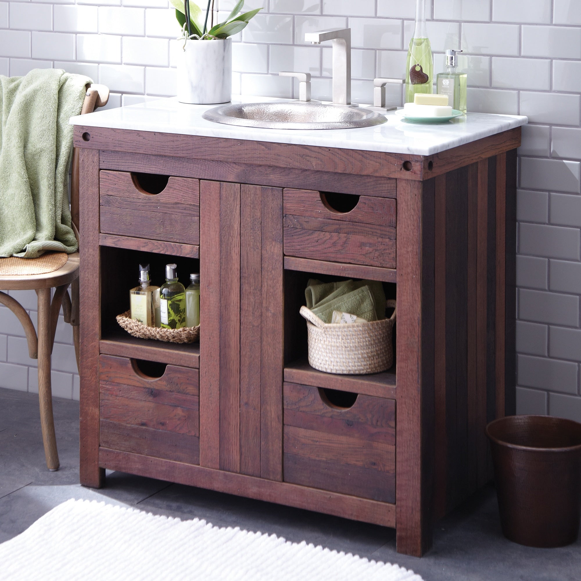 Native Trails 36" Carrara Vanity Top - Oval with 8" Widespread Cutout, VNT36-CO