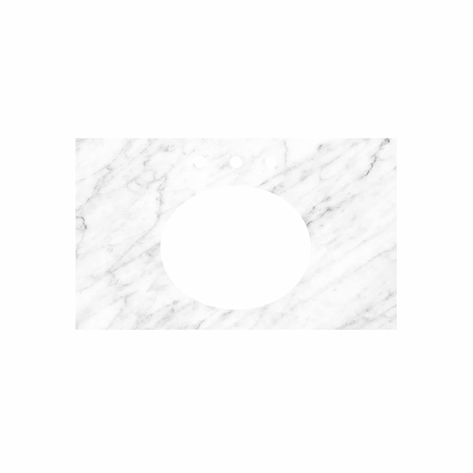 Native Trails 36" Carrara Vanity Top - Oval with 8" Widespread Cutout, VNT36-CO