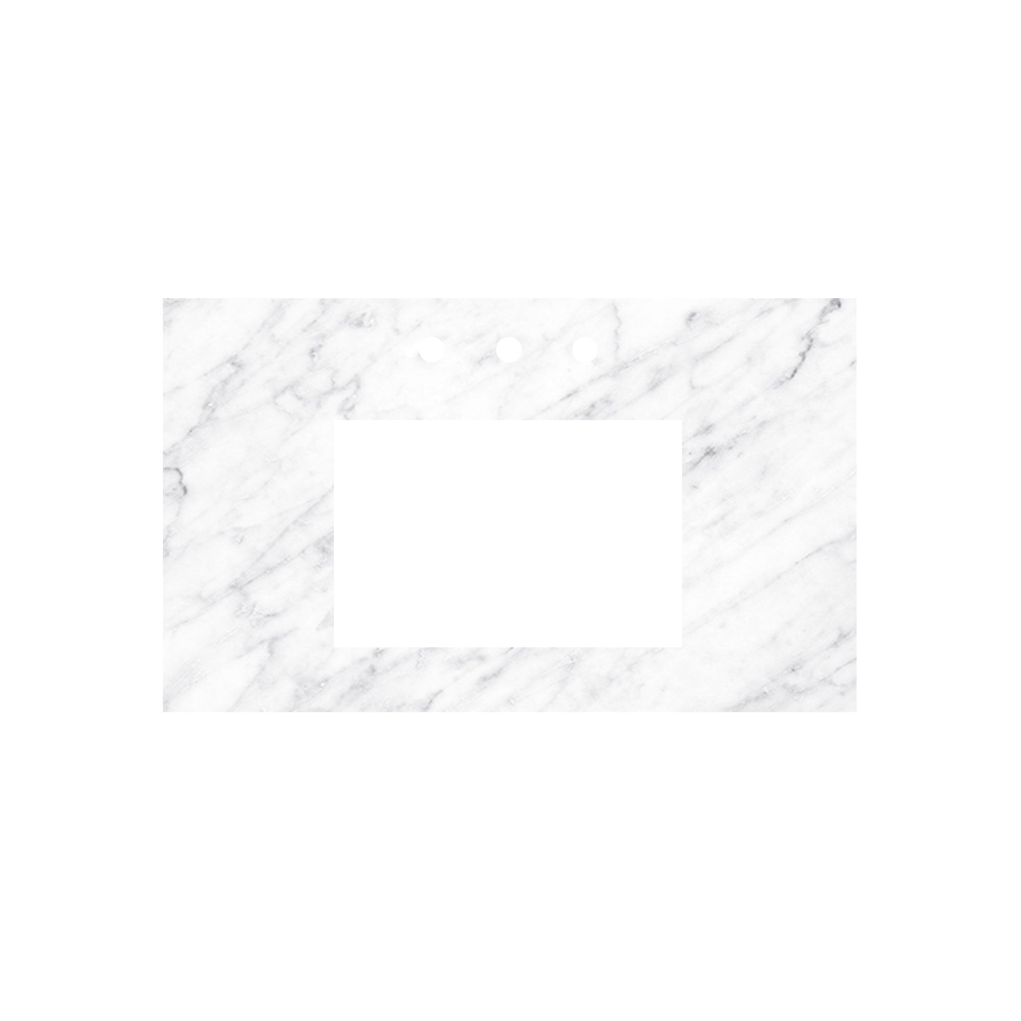 Native Trails 36" Carrara Vanity Top - Rectangle with 8" Widespread Cutout, VNT36-CR