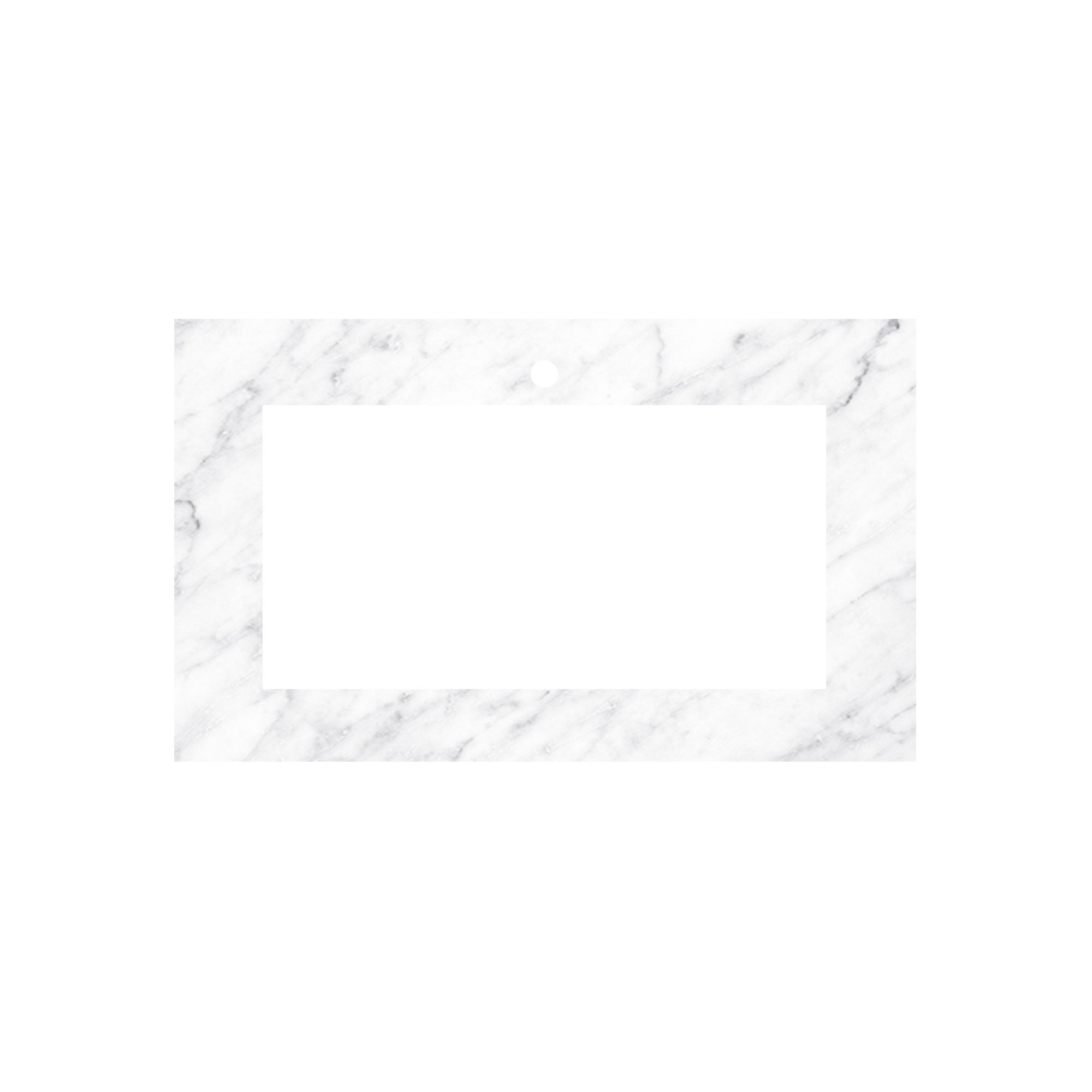 Native Trails 36" Carrara Vanity Top - Trough with Single or No Faucet Hole, VNT36-CT