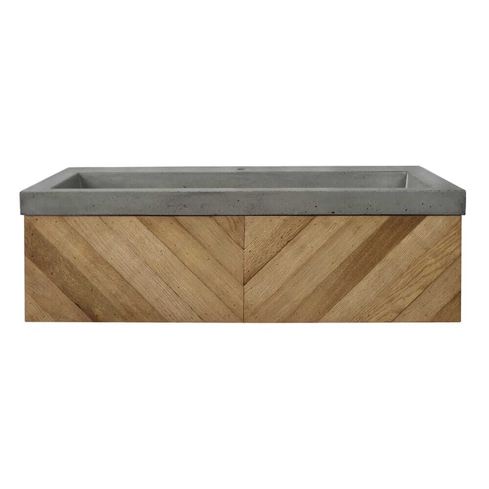 Alternate Image for Native Trails 36" Chardonnay Floating Vanity with NativeStone Trough in Ash, VNW191-NSL3619-A
