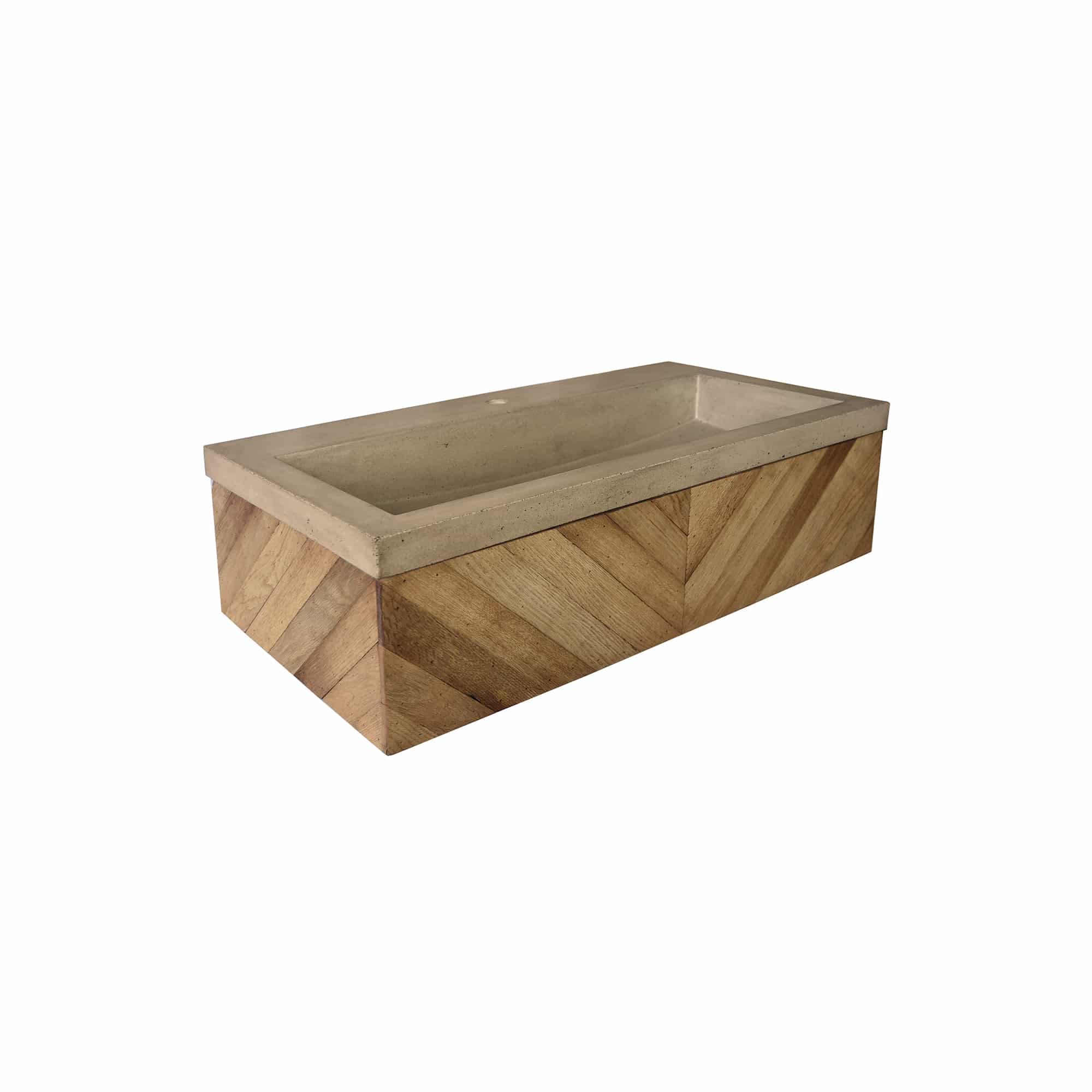 Native Trails 36" Chardonnay Floating Vanity with NativeStone Trough in Earth, VNW191-NSL3619-E