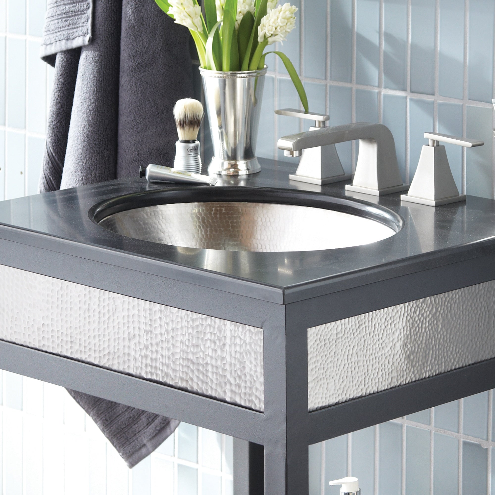 Native Trails Classic 19" Oval Nickel Bathroom Sink, Brushed Nickel, CPS568