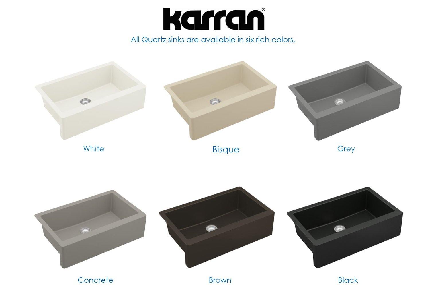 Alternate Image for Karran 34" Quartz Composite Farmhouse Sink, Grey, QA-740-GR