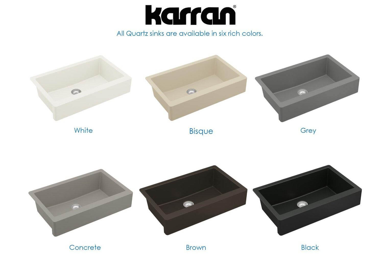 Alternate Image for Karran 34" Quartz Composite Retrofit Farmhouse Sink, Concrete, QAR-740-CN