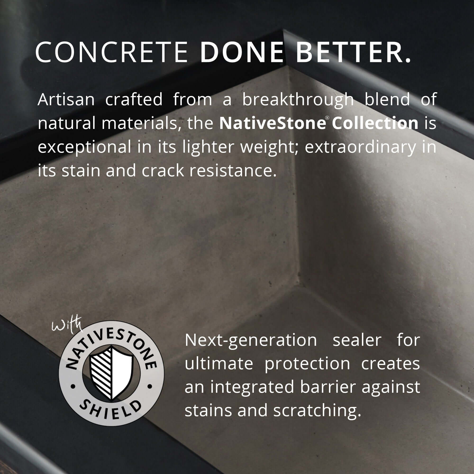 Alternate Image for Native Trails Nipomo 20" Rectangle NativeStone Concrete Farmhouse Bathroom Sink, Slate, NSL1915-S