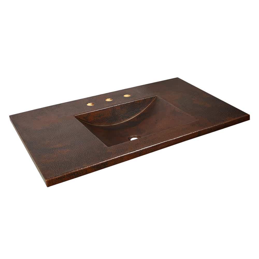 Alternate Image for Native Trails 36" Cozumel Vanity Top with Integral Bathroom Sink in Antique Copper, VNT3622