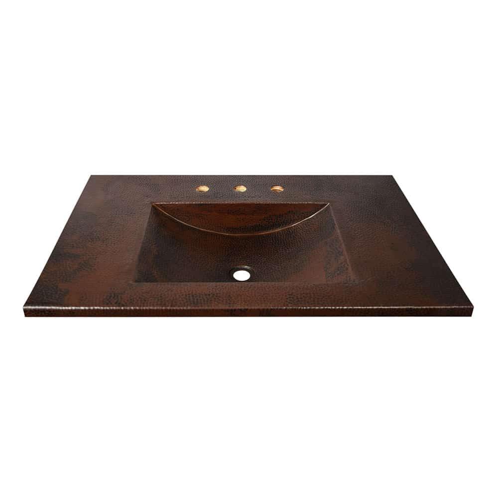 Native Trails 36" Cozumel Vanity Top with Integral Bathroom Sink in Antique Copper, VNT3622