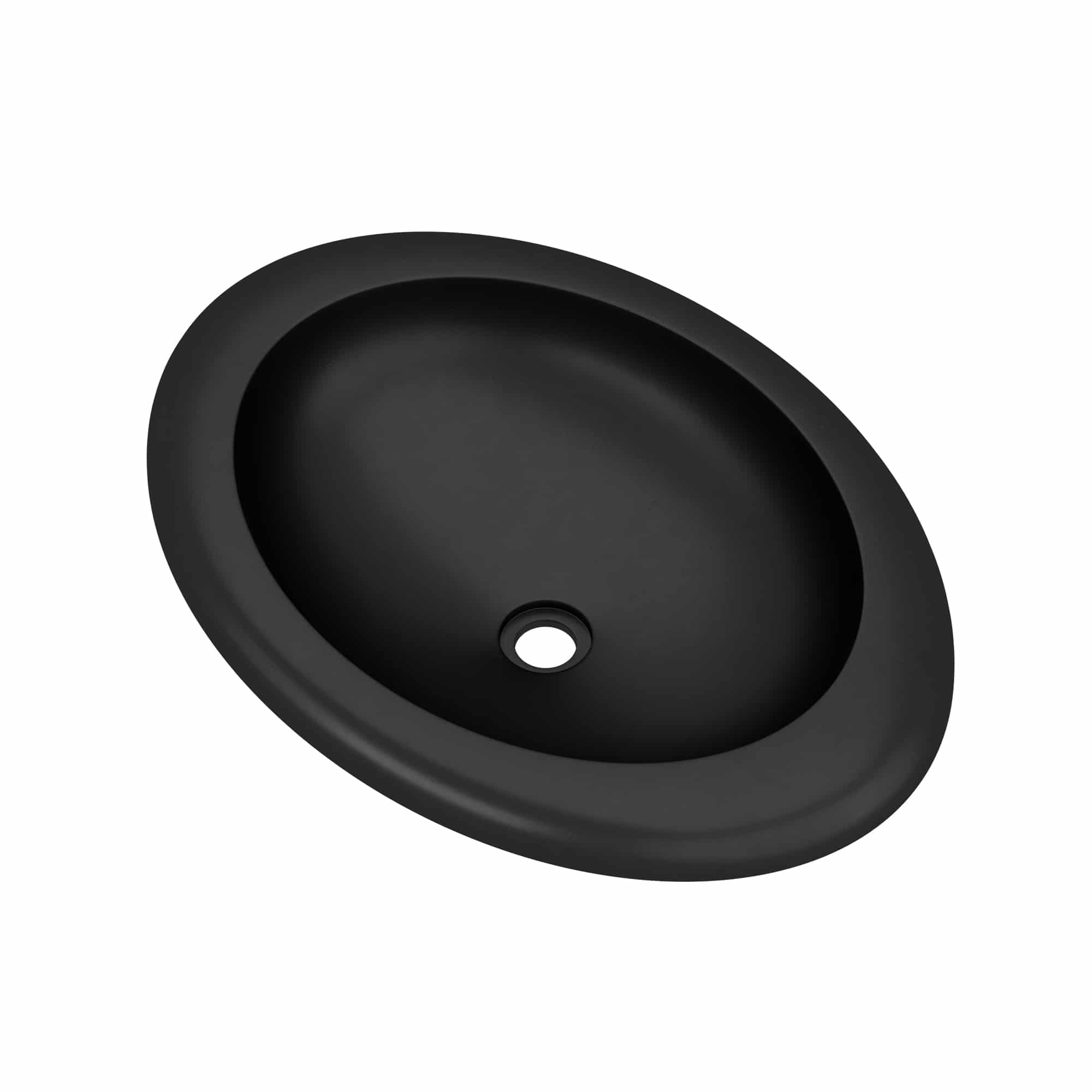 Native Trails Cuyama 21" x 15" Round Drop In NativeStone Concrete ADA Bathroom Sink, Charcoal, NSL2115-C