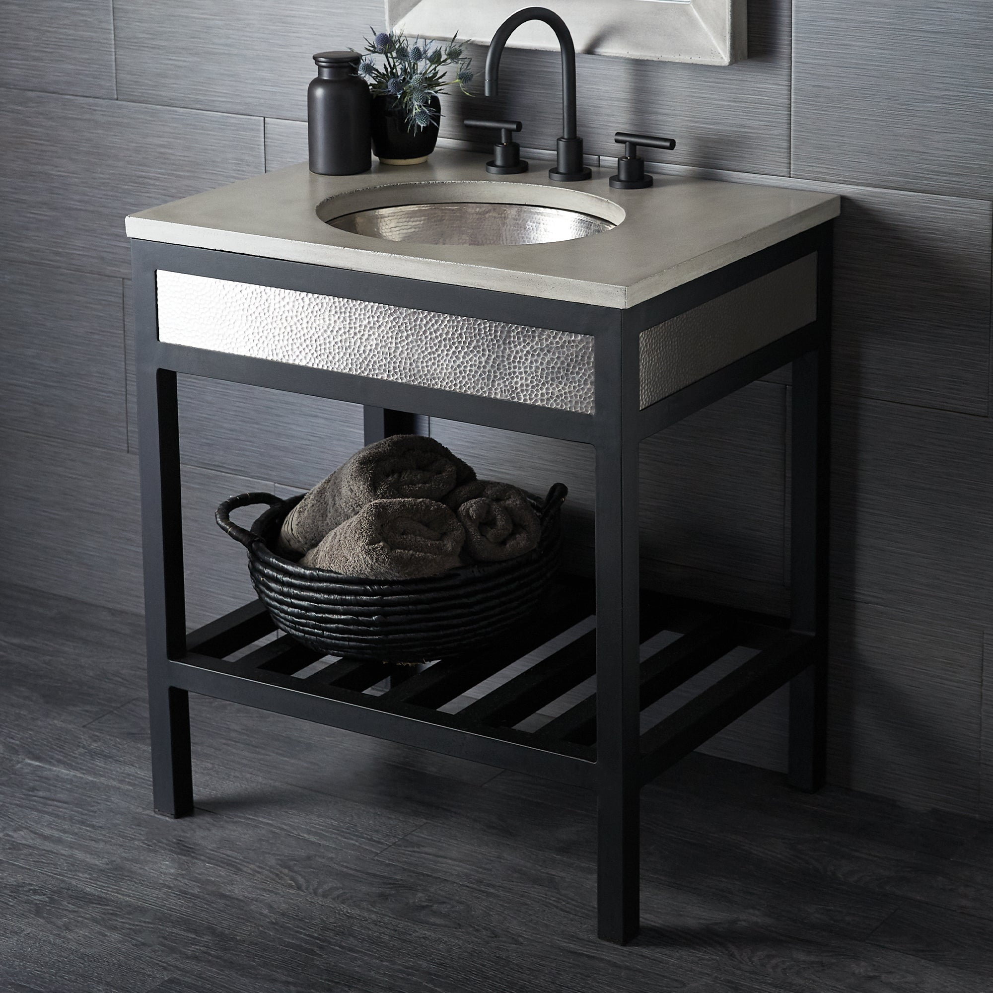 Native Trails 30" Cuzco Freestanding Vanity Base in Brushed Nickel, VNR305