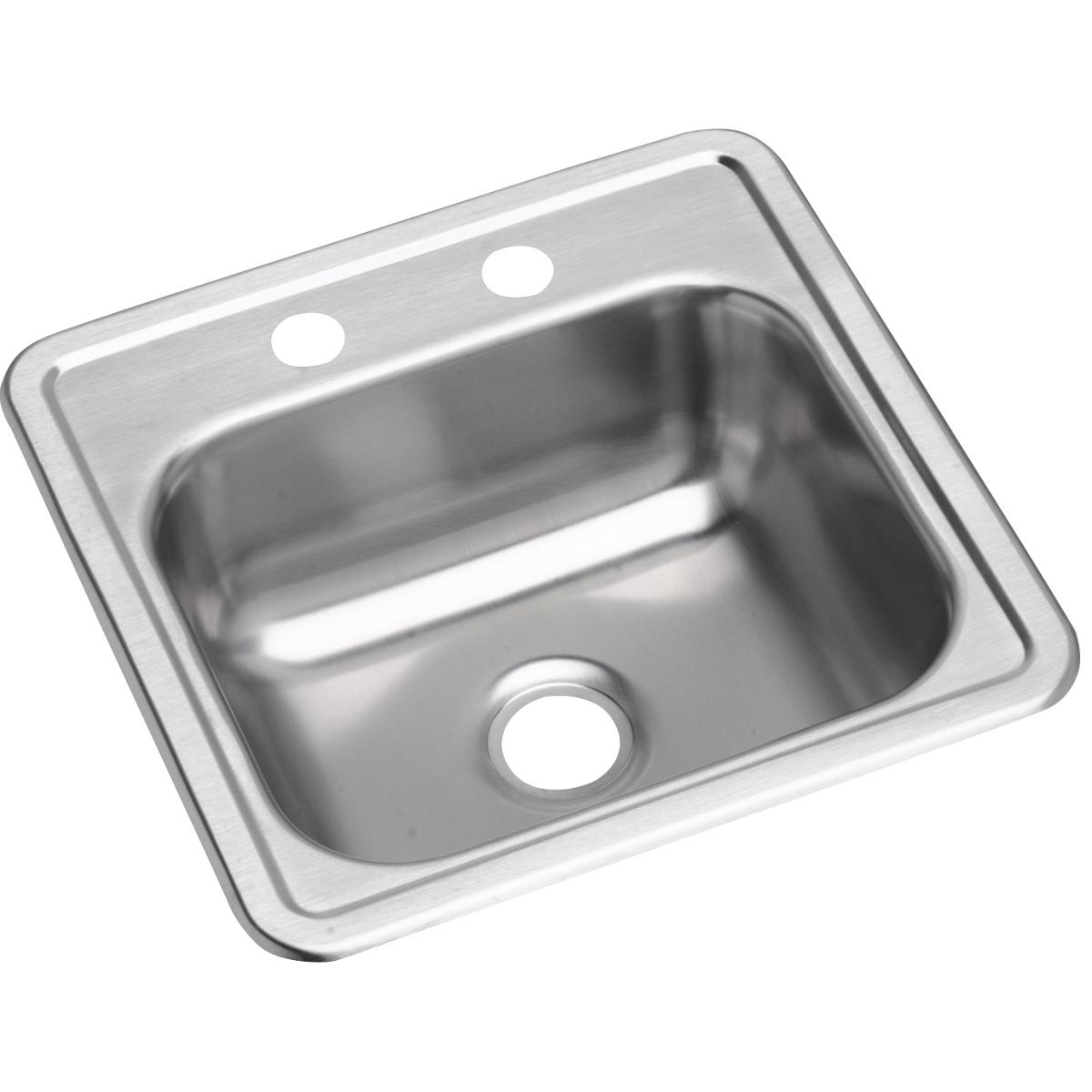Alternate Image for Elkay Dayton 15" Stainless Steel Bar Sink, Satin, 2 Faucet Holes, D115152