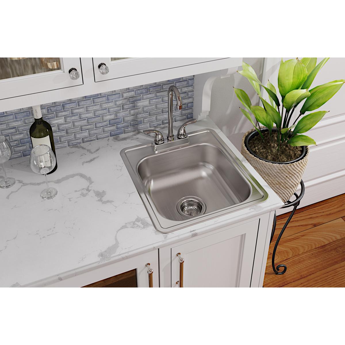 Elkay Dayton 17" Stainless Steel Bar Sink, Satin, D117192 - The Sink Boutique