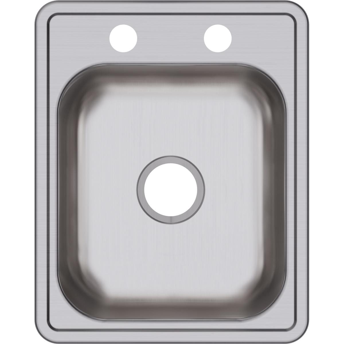 Alternate Image for Elkay Dayton 17" Stainless Steel Bar Sink, Satin, 2 Faucet Hole, D117212