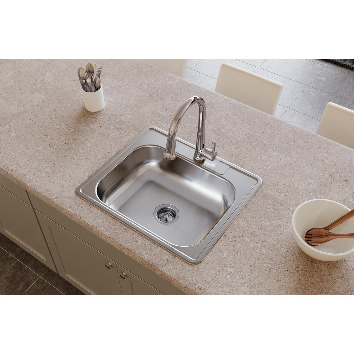 Elkay Dayton 25" Stainless Steel Kitchen Sink, Satin, D125213 - The Sink Boutique