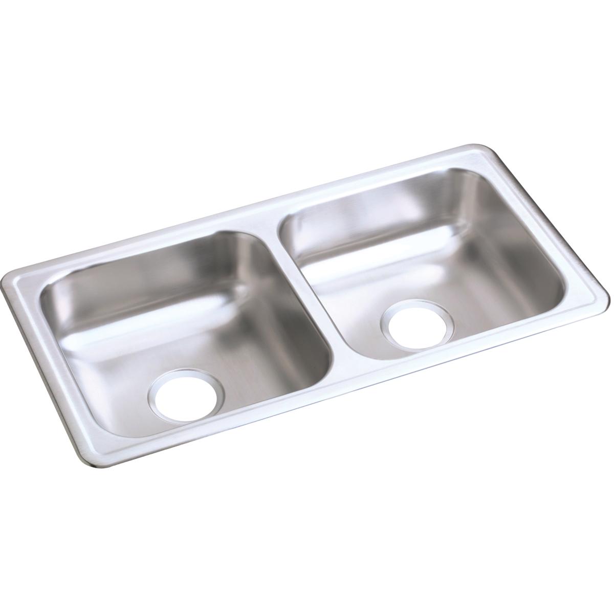 Alternate Image for Elkay Dayton 33" Stainless Steel Kitchen Sink, 50/50 Double Bowl, Satin, D23317