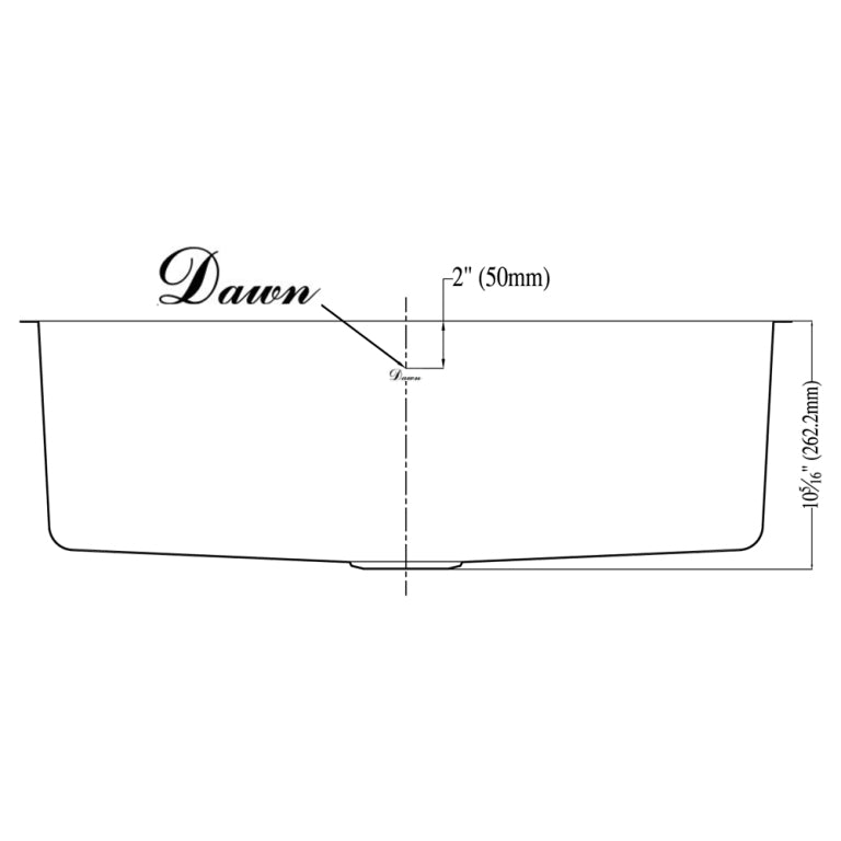 Alternate Image for Dawn 33" Stainless Steel Single Bowl Farmhouse Apron Sink, DAF3320