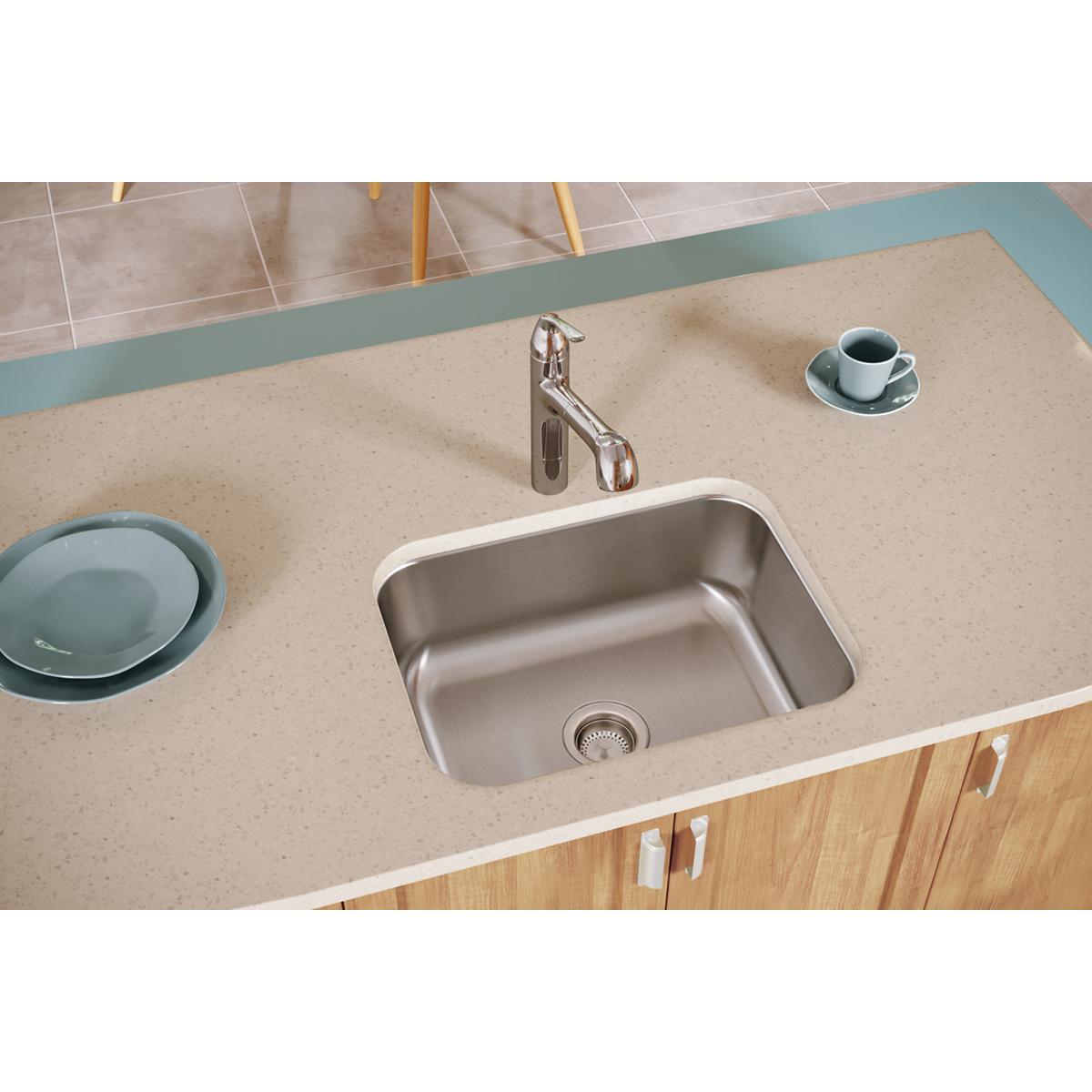 Alternate Image for Elkay Dayton 24" Stainless Steel Kitchen Sink, 18 Gauge, Soft Satin, DCFU2115