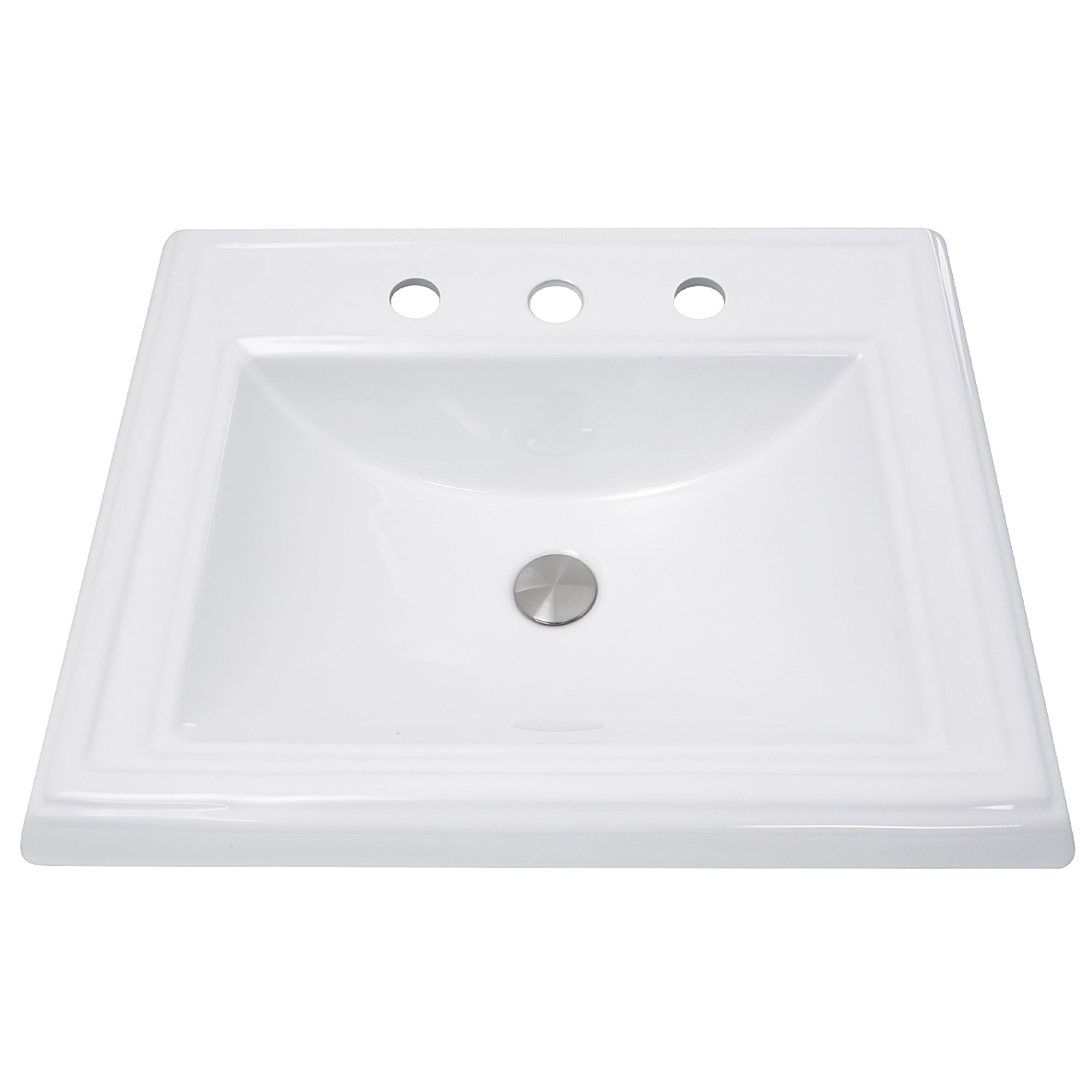 Nantucket Sinks Great Point 23" Ceramic Bathroom Sink, White, DI-2418-R8