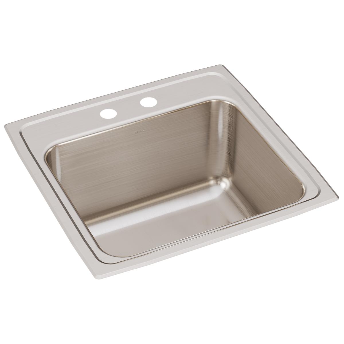 Alternate Image for Elkay Lustertone 20" Stainless Steel Laundry Sink, Lustrous Satin, 2 Faucet Hole, DLR1919102