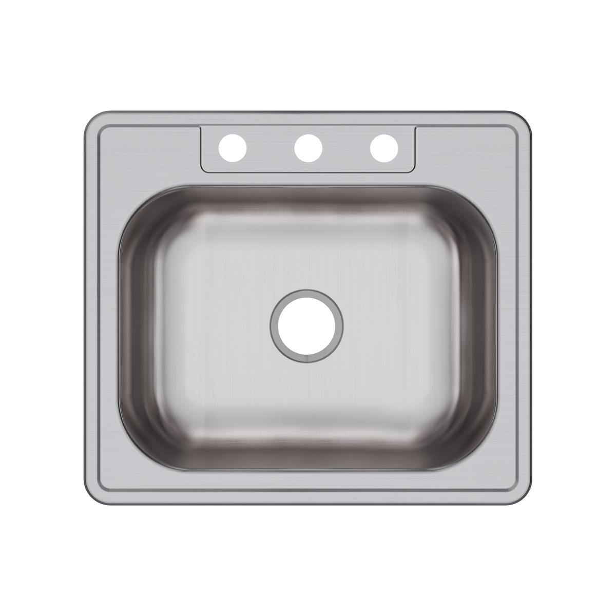 Elkay Dayton 25" Stainless Steel Kitchen Sink, Elite Satin, DSE125223