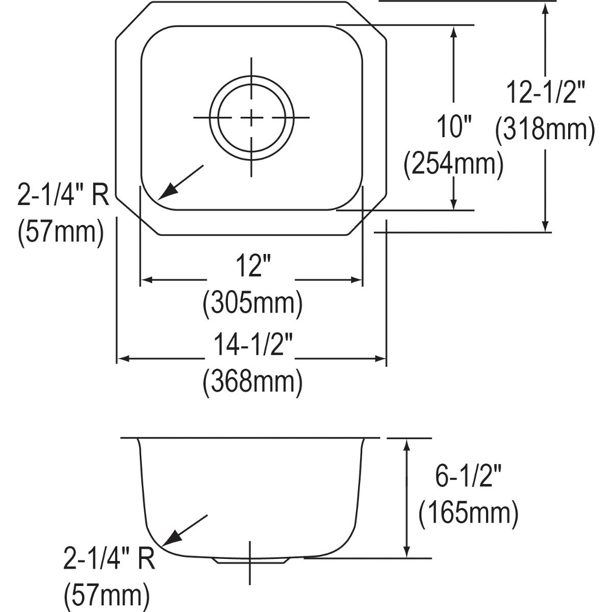Alternate Image for Elkay Dayton 15" Stainless Steel Bar Sink, Radiant Satin, DXUH1210