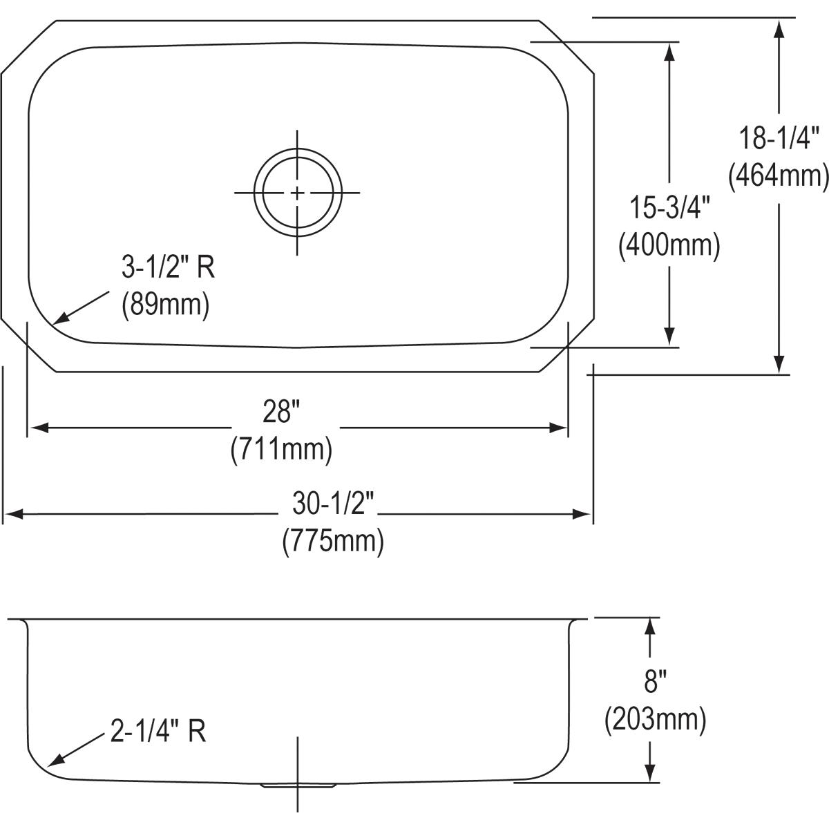 Alternate Image for Elkay Dayton 31" Stainless Steel Kitchen Sink, 18 Gauge, Radiant Satin, DXUH2816