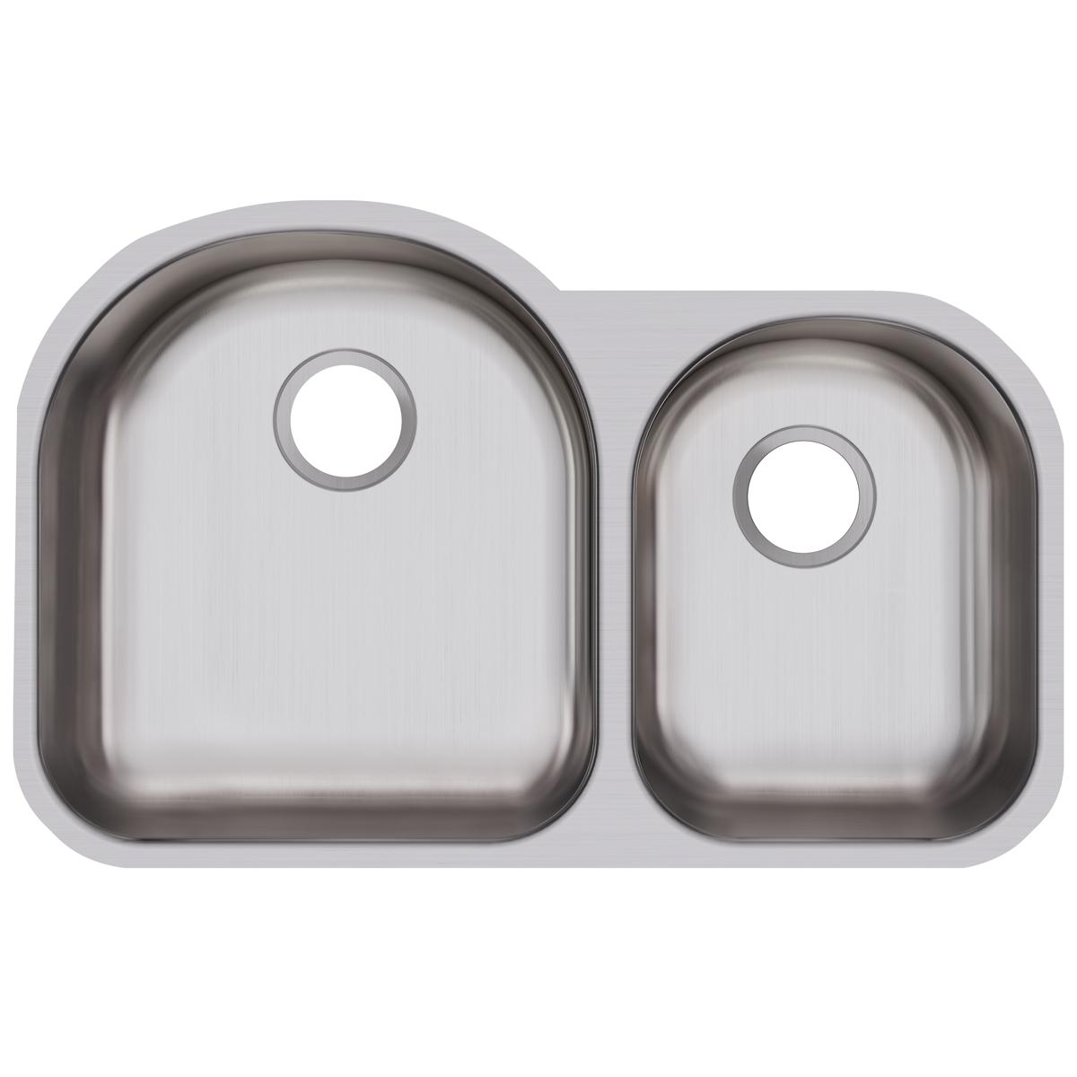 Elkay Dayton 31" Stainless Steel Kitchen Sink, 60/40 Double Bowl, Radiant Satin, DXUH3119R