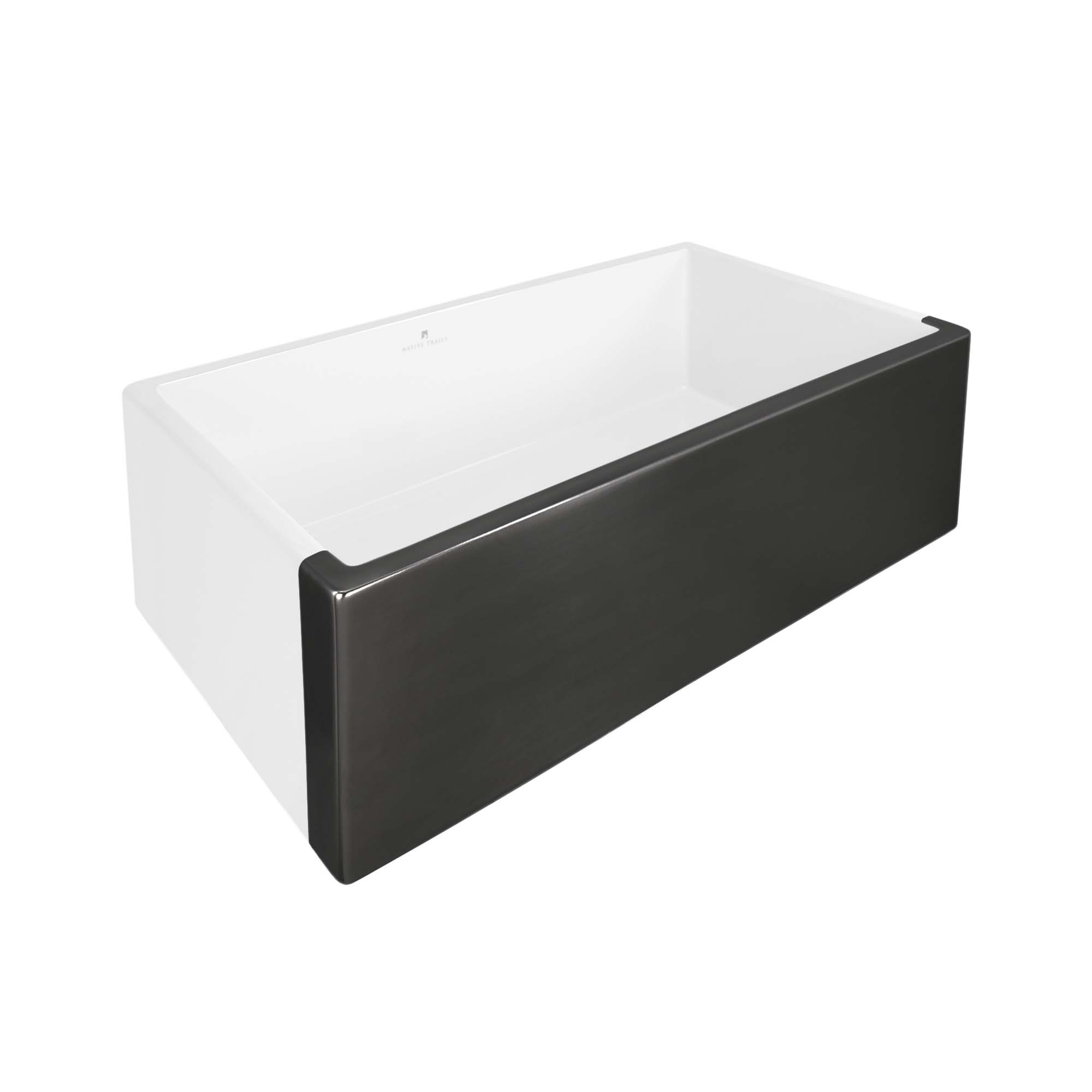 Native Trails Dreamer 30" Fireclay Farmhouse Sink, Gunmetal, PMK3018-M