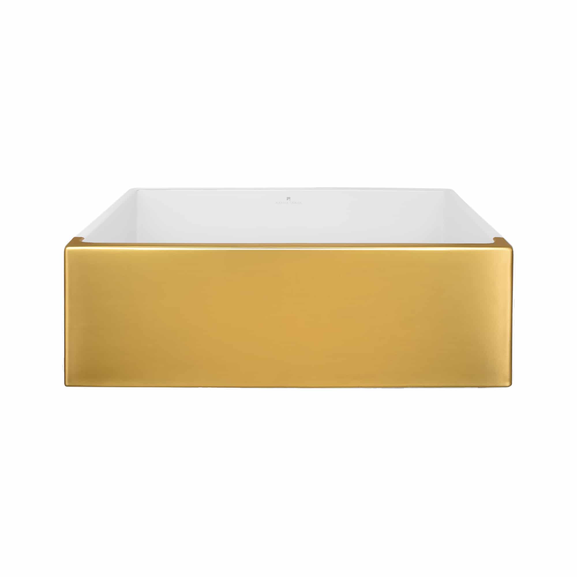 Alternate Image for Native Trails Dreamer 30" Fireclay Farmhouse Sink, Matte Gold, PMK3018-G