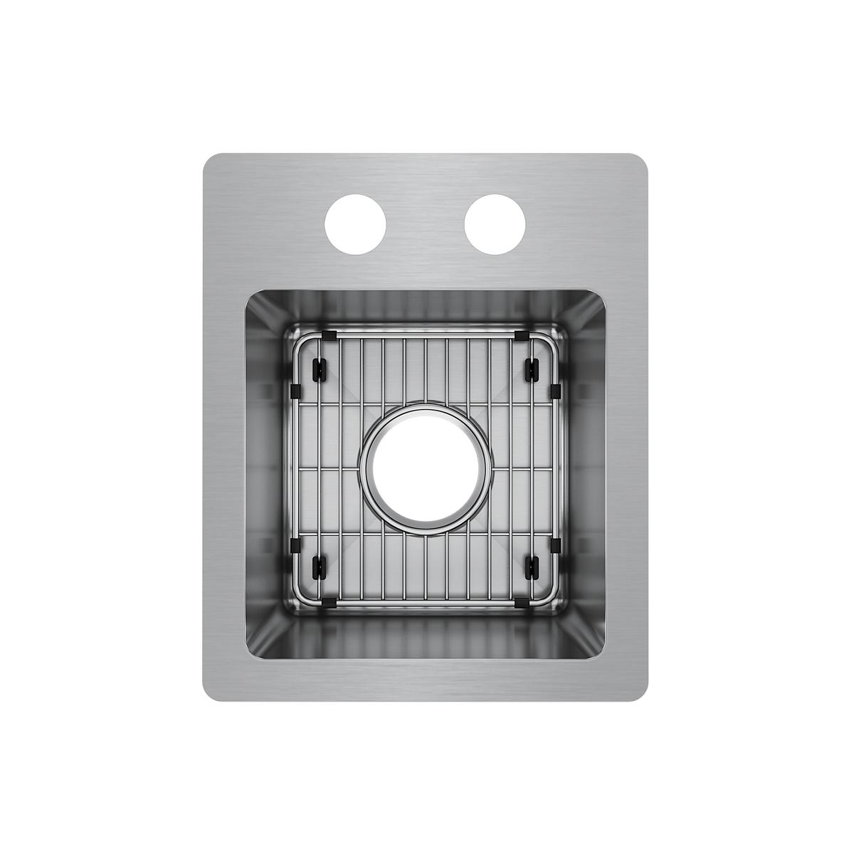 Elkay Crosstown 13" Stainless Steel Bar Sink Kit, Polished Satin, ECTSR13169TBG2
