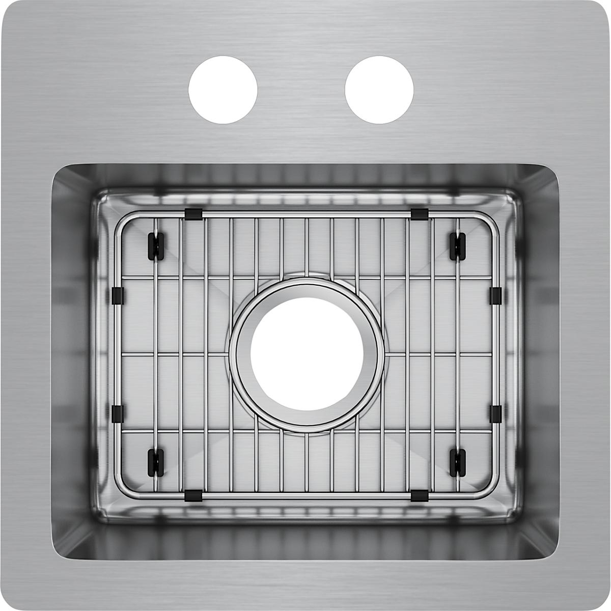 Elkay Crosstown 15" Stainless Steel Bar Sink Kit, Polished Satin, ECTSR15159TBG2