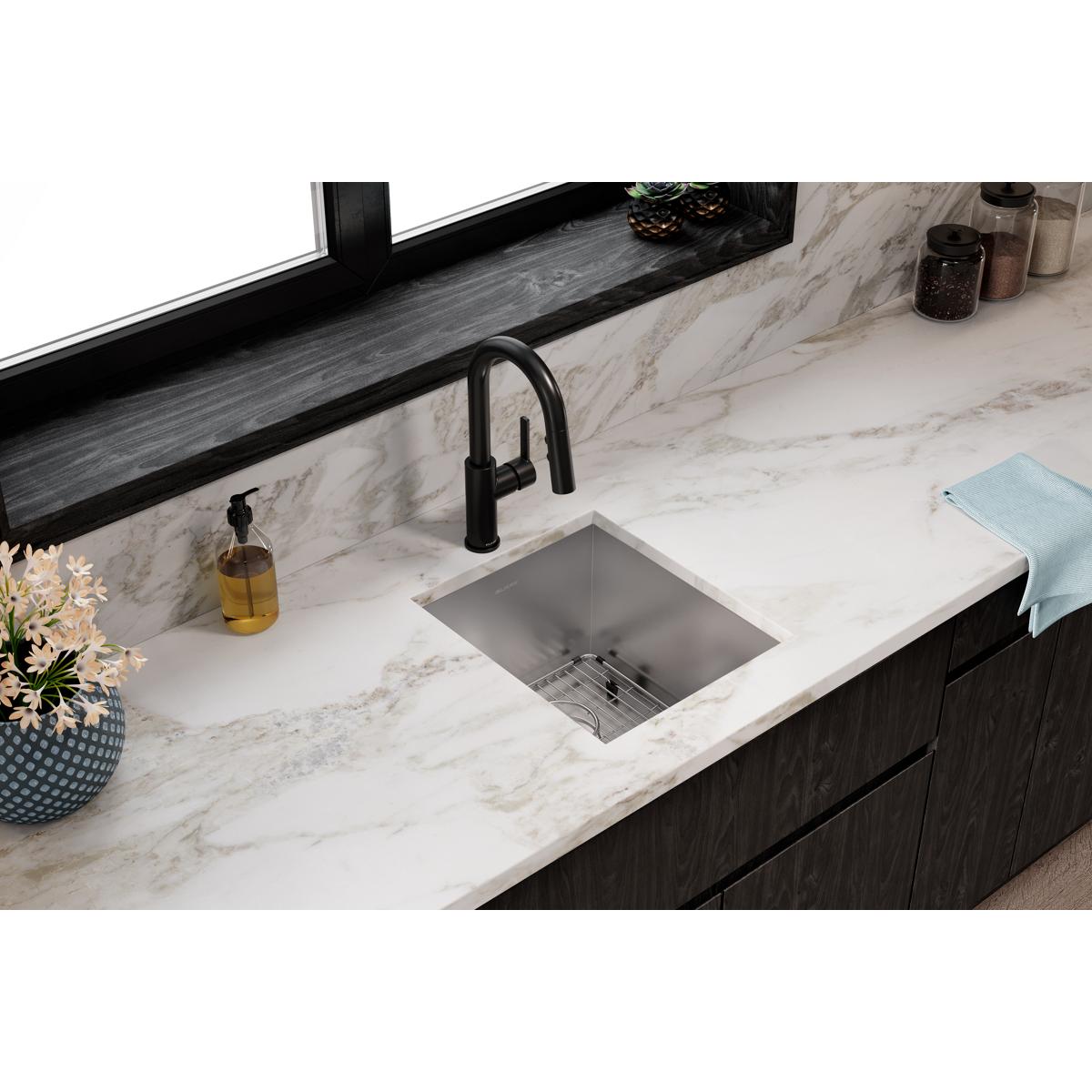 Alternate Image for Elkay Crosstown 16" Stainless Steel Kitchen Sink, 16 Gauge, Polished Satin, EFU131610TC