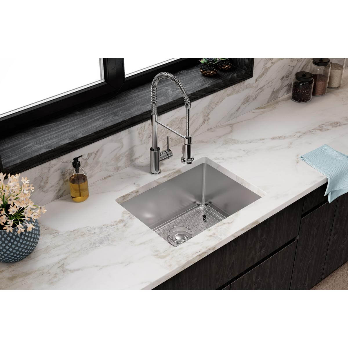 Alternate Image for Elkay Crosstown 24" Stainless Steel Kitchen Sink, 16 Gauge, Polished Satin, EFU211510TC