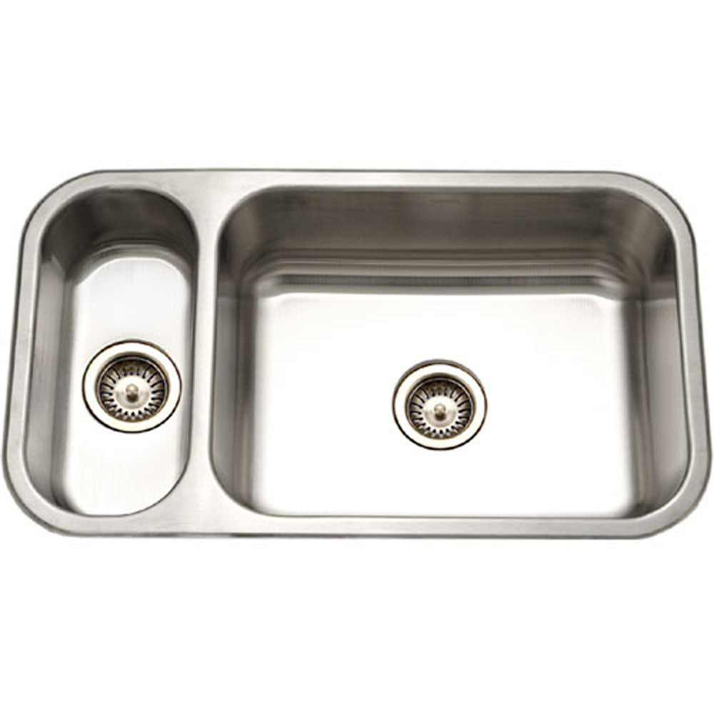 Alternate Image for Houzer 32" Stainless Steel Undermount Double Bowl Kitchen Sink, 20 Gauge, Reversible, EHD-3118-1