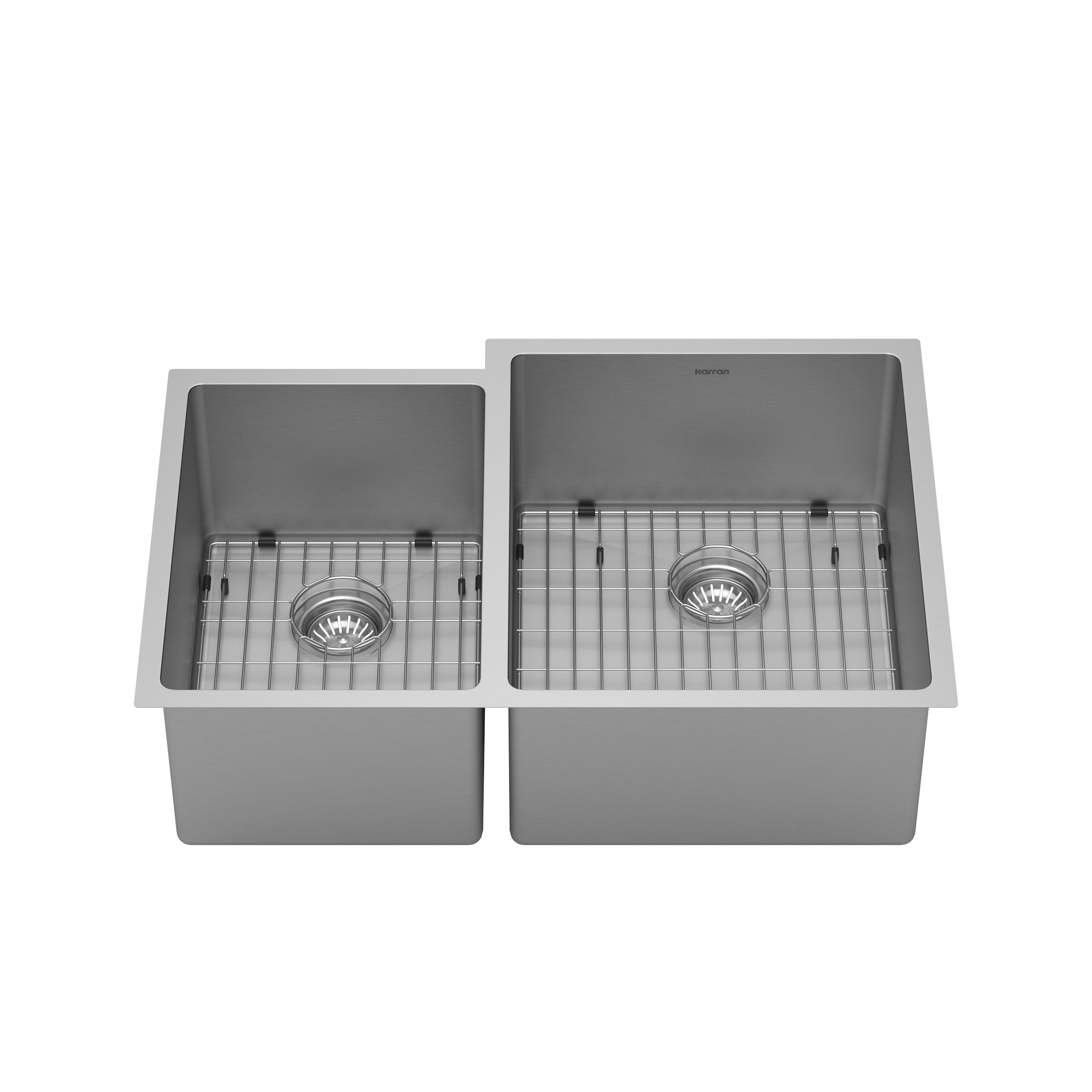 Karran Elite 33" Undermount Stainless Steel Kitchen Sink with Accessories, 40/60 Double Bowl, 16 Gauge, EL-78L-PK1