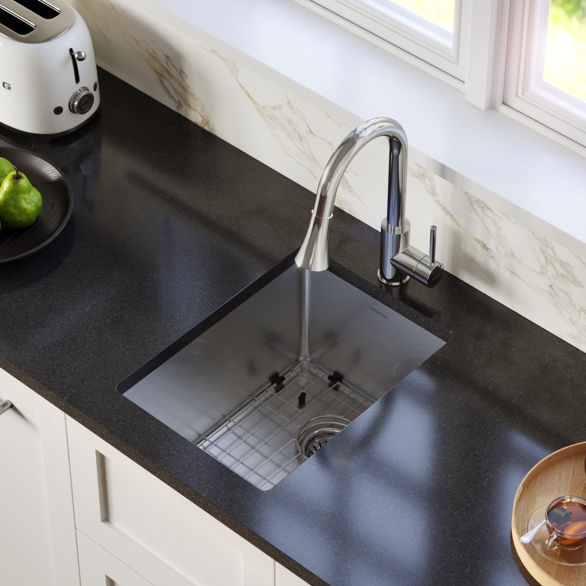Karran Elite 15" Rectangular Stainless Steel Bar/Prep Sink with Accessories, 16 Gauge, EL-71-PK1