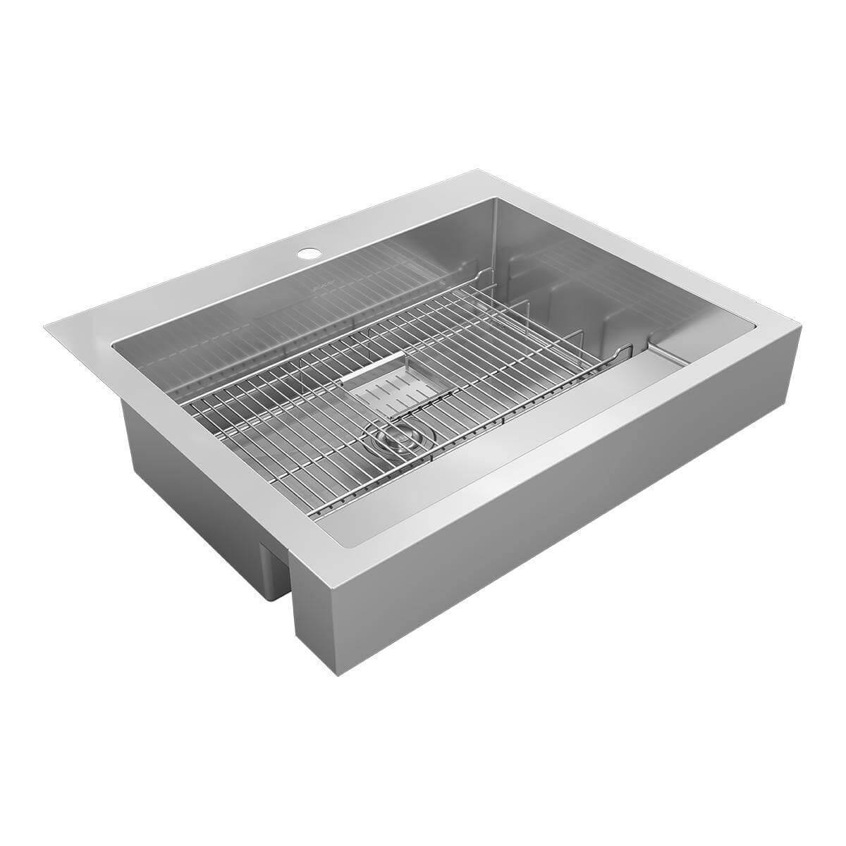 Alternate Image for Elkay 33" Stainless Steel ADA Compliant Workstation Farmhouse Sink, Polished Satin, 1 Faucet Hole, ELDSSF33279DBG