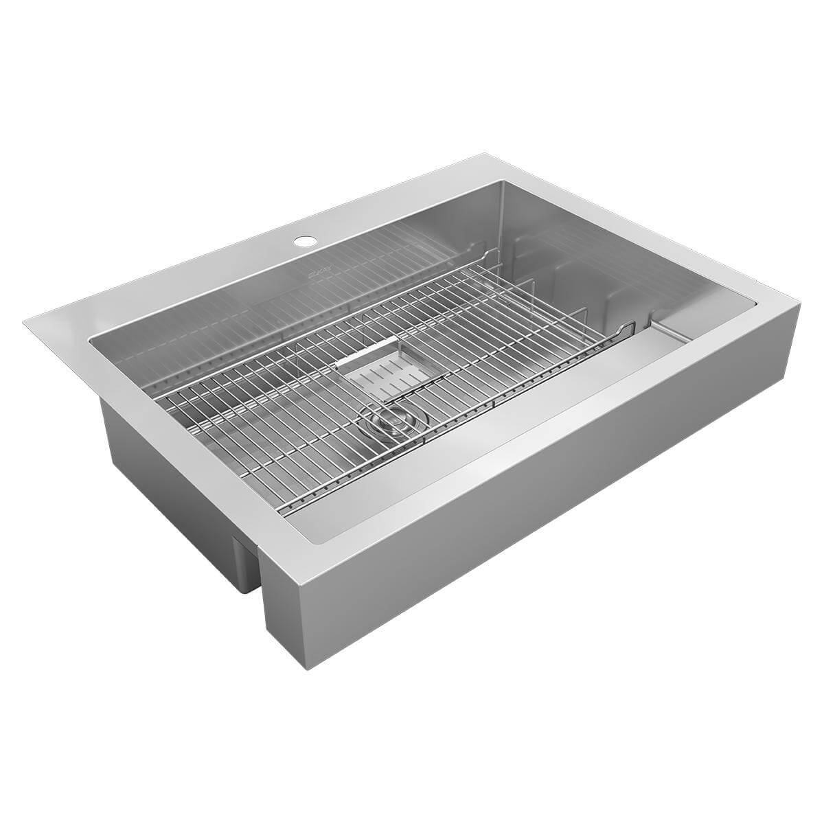 Elkay 36" Stainless Steel ADA Workstation Farmhouse Sink, Polished Satin, ELDSSF36279DBG - The Sink Boutique