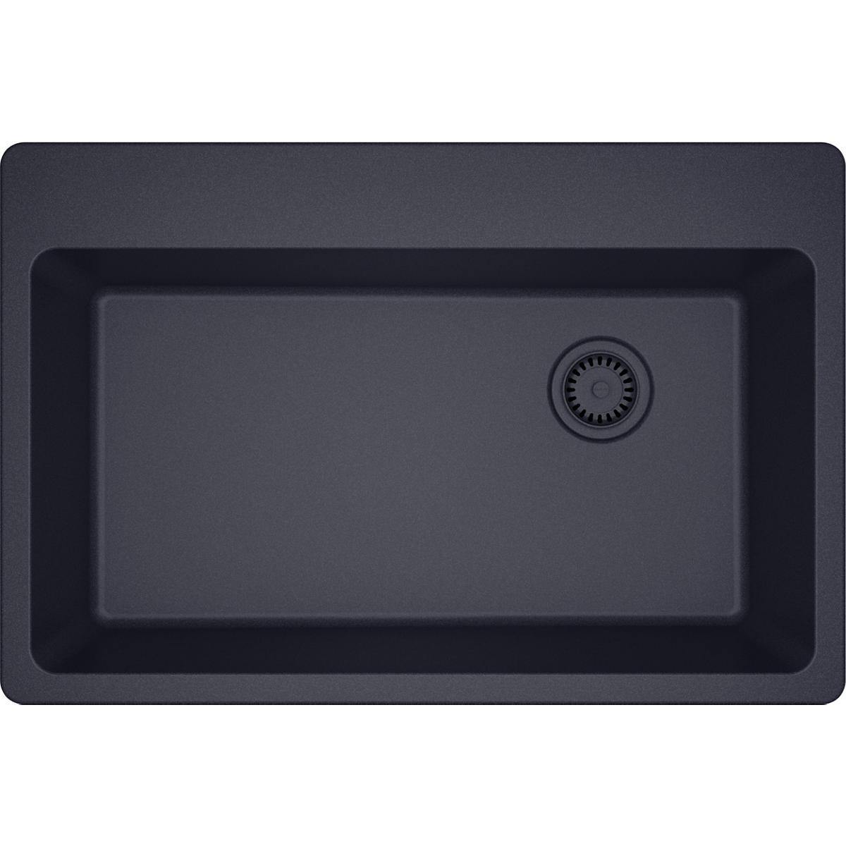 Alternate Image for Elkay Classic 33" Quartz Kitchen Sink, Dusk Gray, Pre-scored for up to 7 Faucet Hole, ELG13322GY0