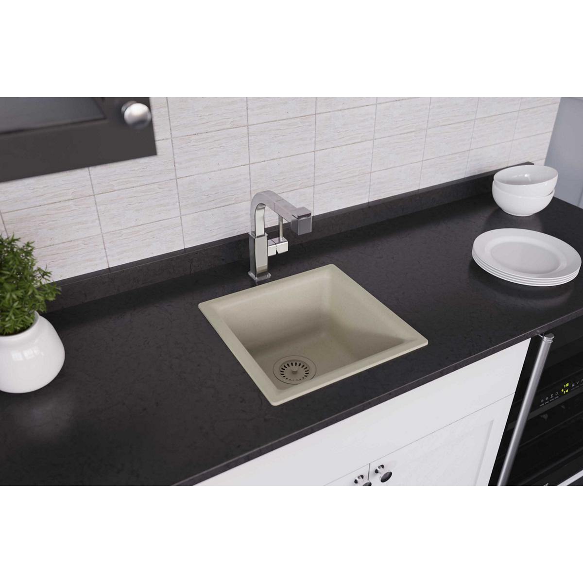 Alternate Image for Elkay Classic 16" Quartz Bar Sink, Bisque, ELG1616BQ0